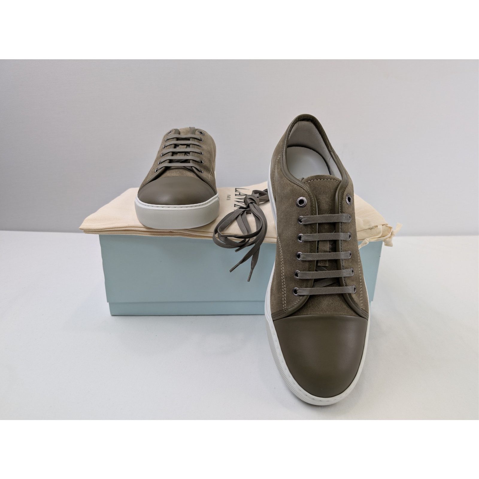 Lanvin o1rshd1 DBB1 Sneakers Shoe in Brown/White Size US 11 / EU 44 - 17 Thumbnail