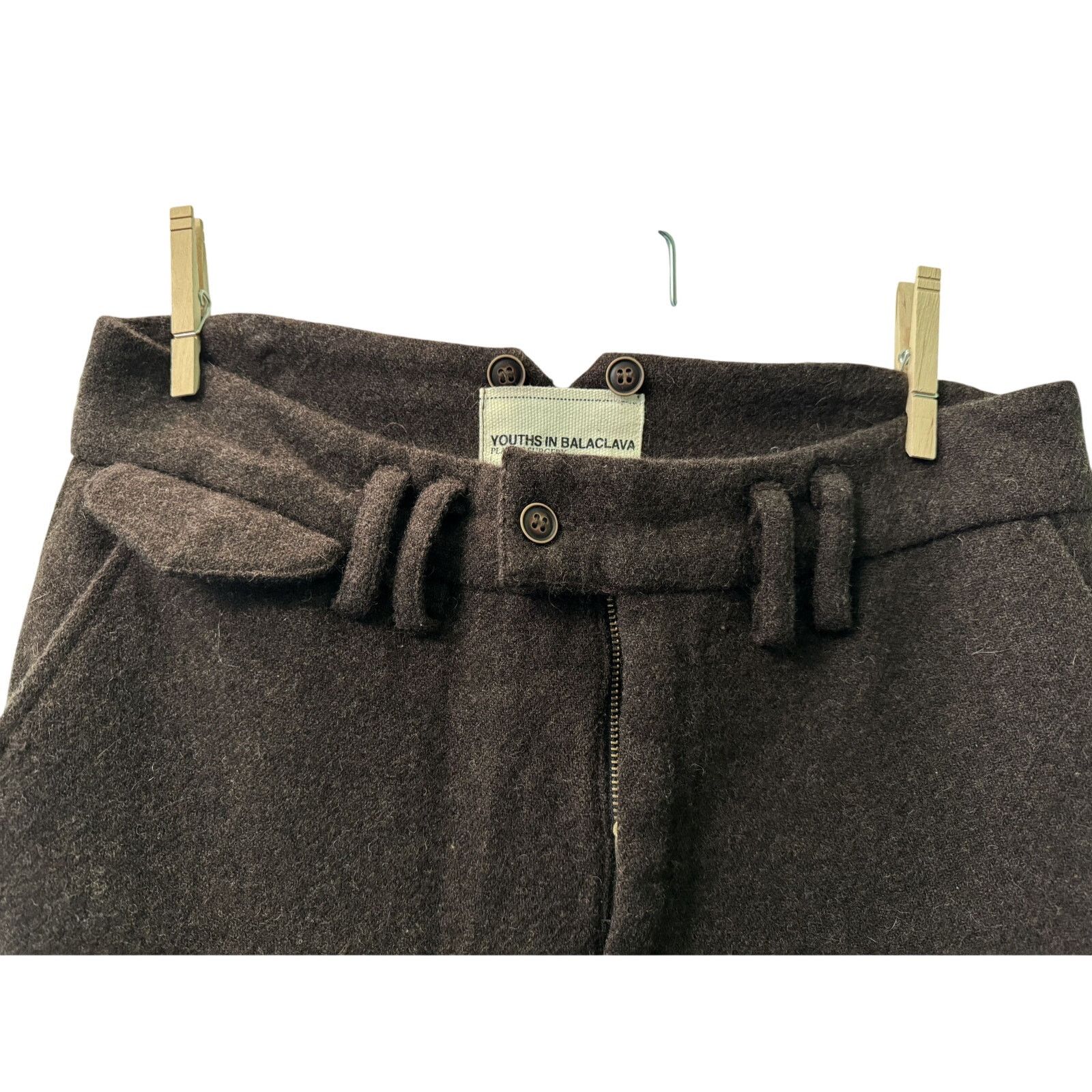 Youths In Balaclava Brown Brushed Wool Trousers Size US 34 / EU 50 - 4 Thumbnail