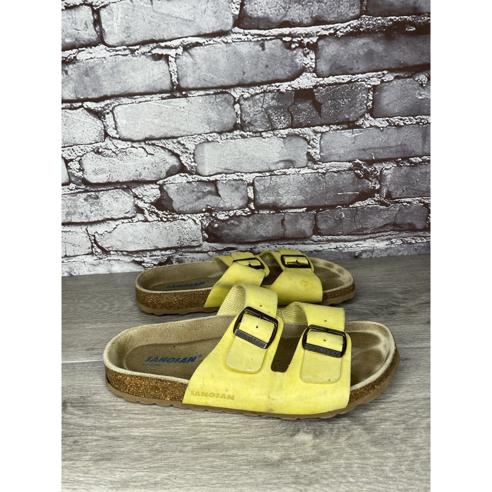 Other Sanosan Yellow Leather Arizona Slides Casual Cork Sandals Wo Size US 9.5 / IT 39.5 - 15 Thumbnail