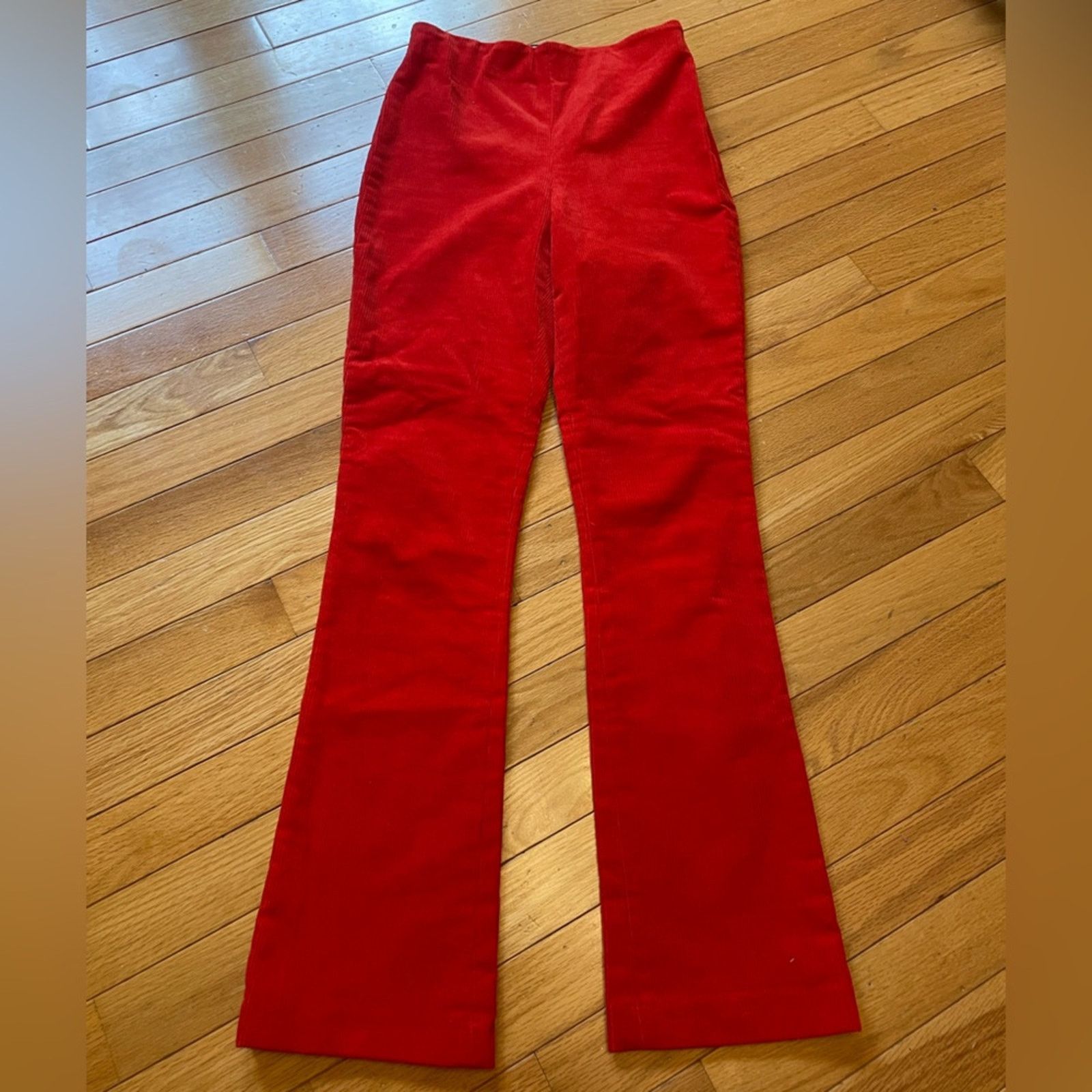& Other Stories Tuckernuck Vibrant Red Flare Leg Jeans Size 27" / US 4 / IT 40 - 1 Thumbnail