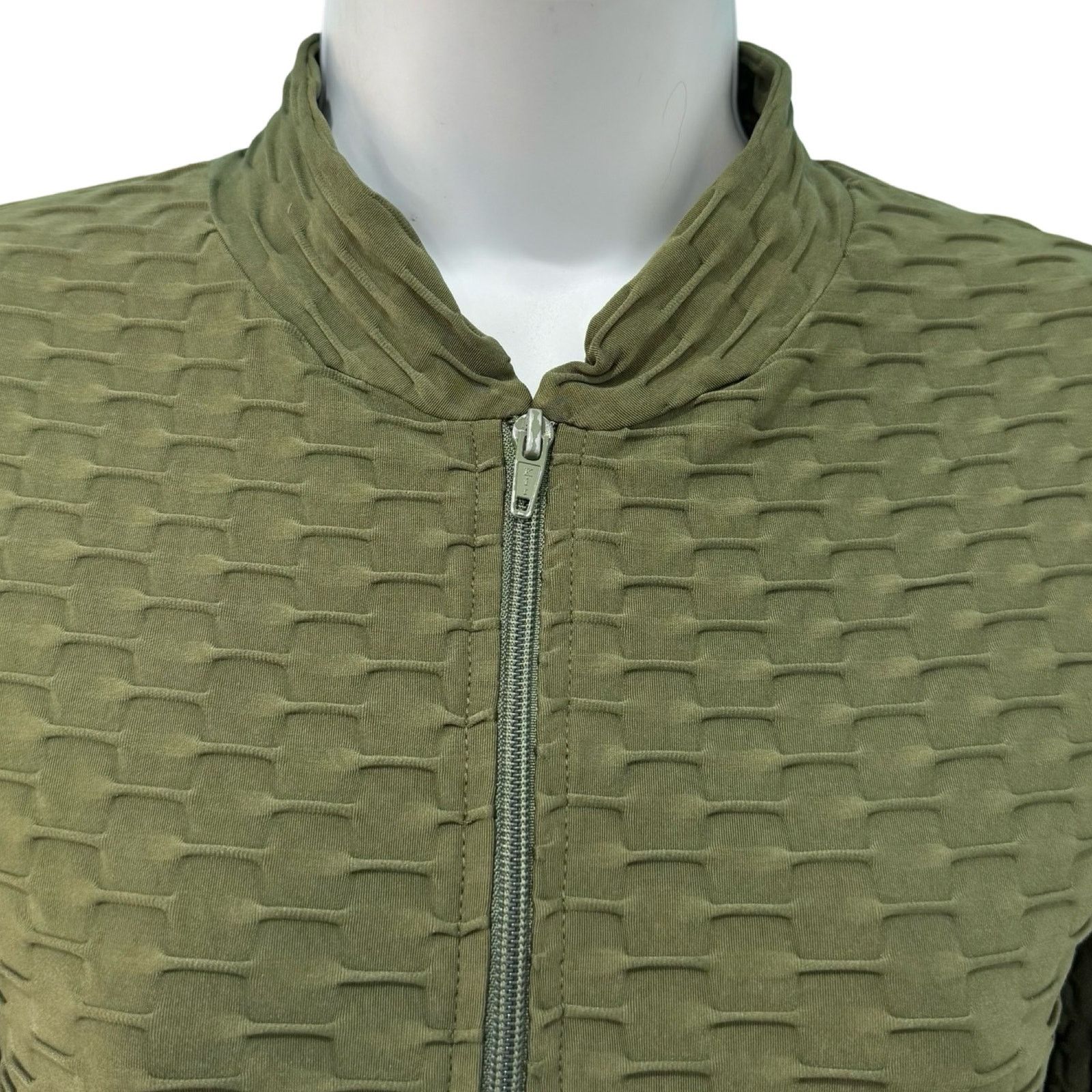 Other Booty by Brabants Olive Green Croco Cropped Zip Jacket S / M Size S / US 4 / IT 40 - 9 Thumbnail