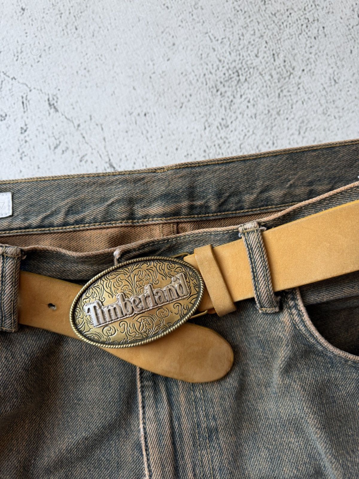 Timberland Timberland Vintage OG Genuine Leather Real Brown Belt Size ONE SIZE - 4 Thumbnail