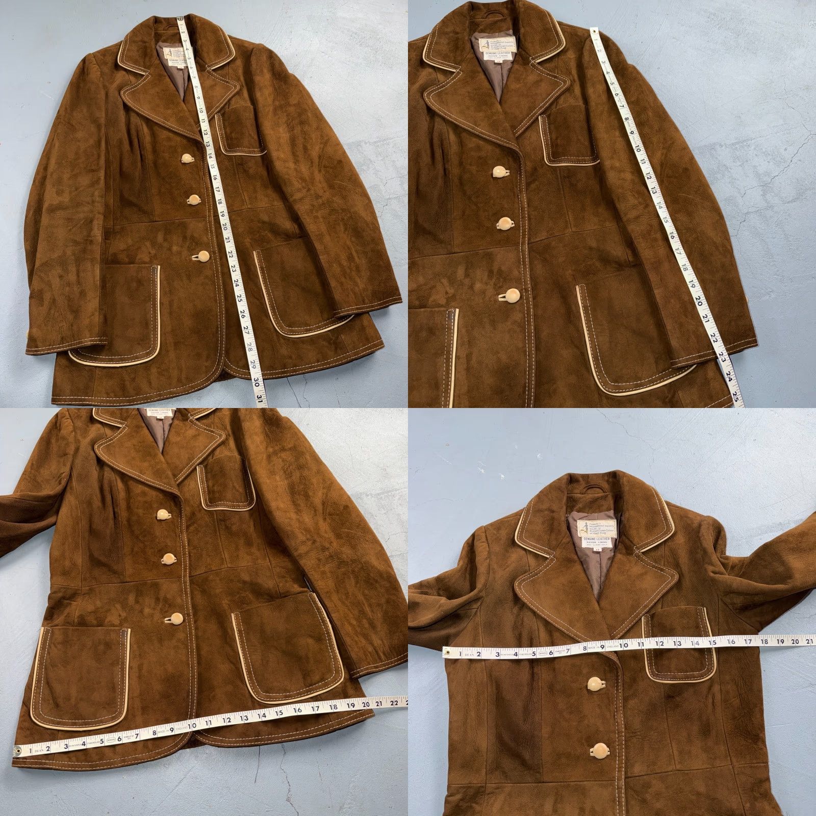 JCPenney VTG Penneys 70s Suede Leather Button Up Jacket Brown Boho Hippie Western Sz 12 Jacket Mens Womens Size XL / US 12-14 / IT 48-50 - 8 Thumbnail