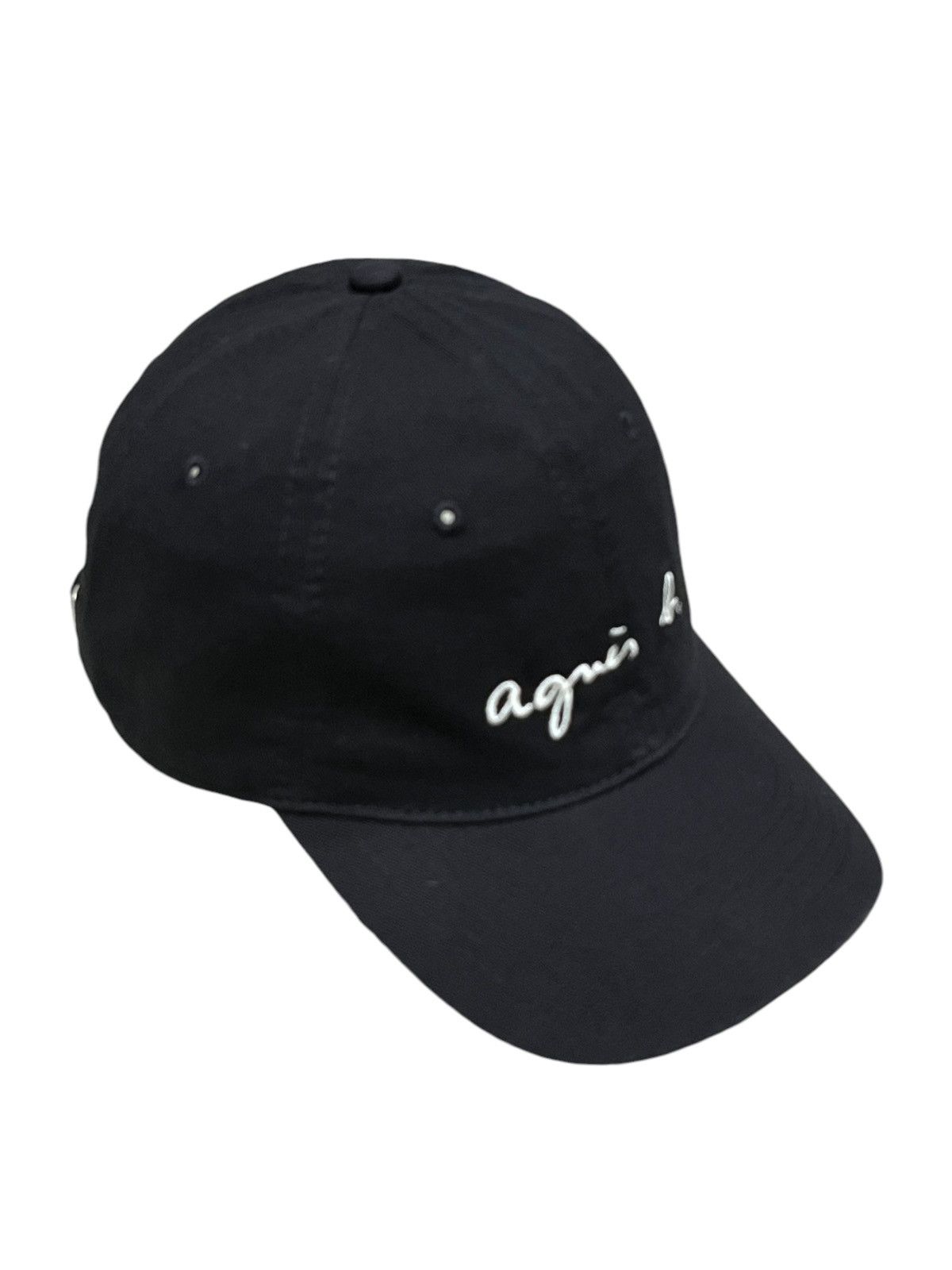 agnes b. 🔥RARE🔥Vintage AGNES B Embroidery Black Strapback Dad Hat Size ONE SIZE - 3 Thumbnail