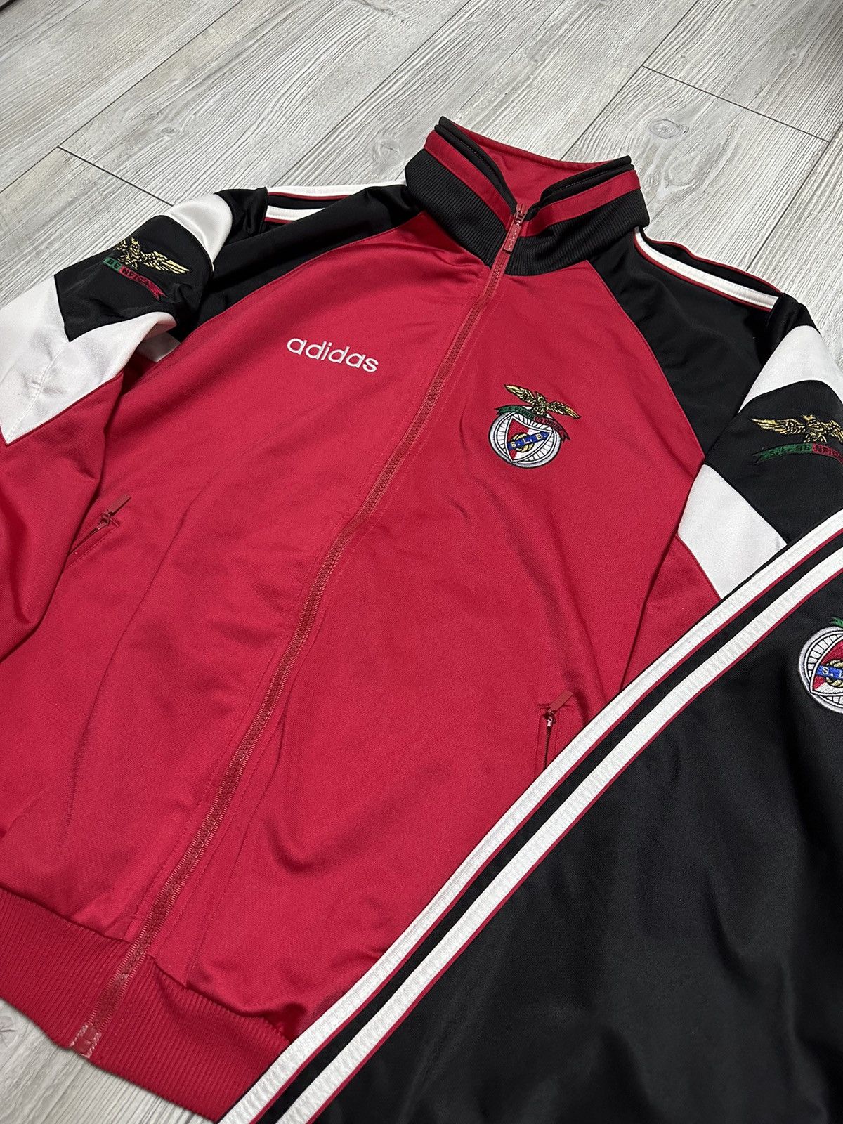 Adidas Vtg 90s ADIDAS Sport Lisboa BENFICA Track Suit Jacket Pants Size US M / EU 48-50 / 2 - 13 Thumbnail