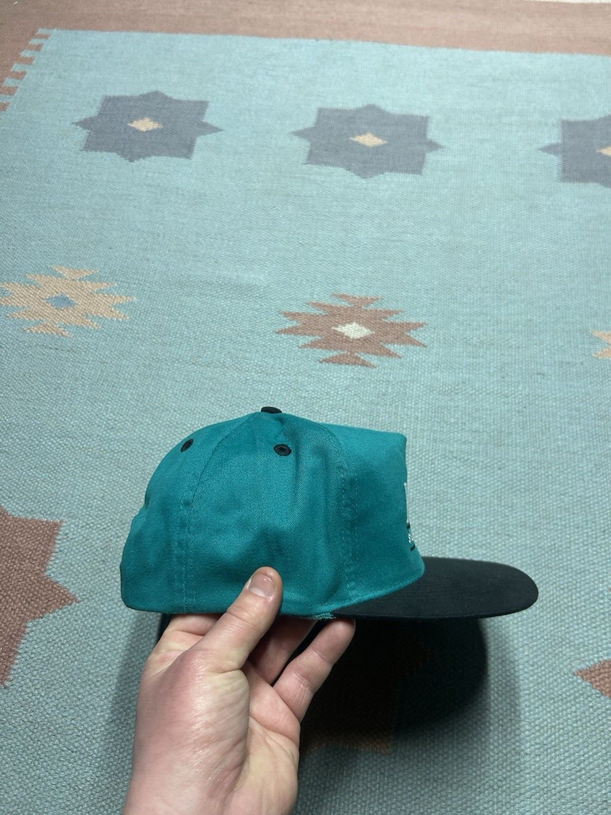 Vintage Vintage SnapBack hat Huron siding window door Michigan teal Size ONE SIZE - 8 Thumbnail