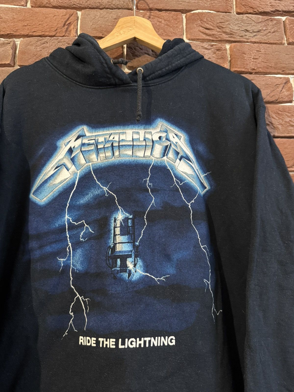 Band Tees Vintage 90s Metallica Ride the Lightning Black Hoodie Metal Size US XL / EU 56 / 4 - 4 Thumbnail