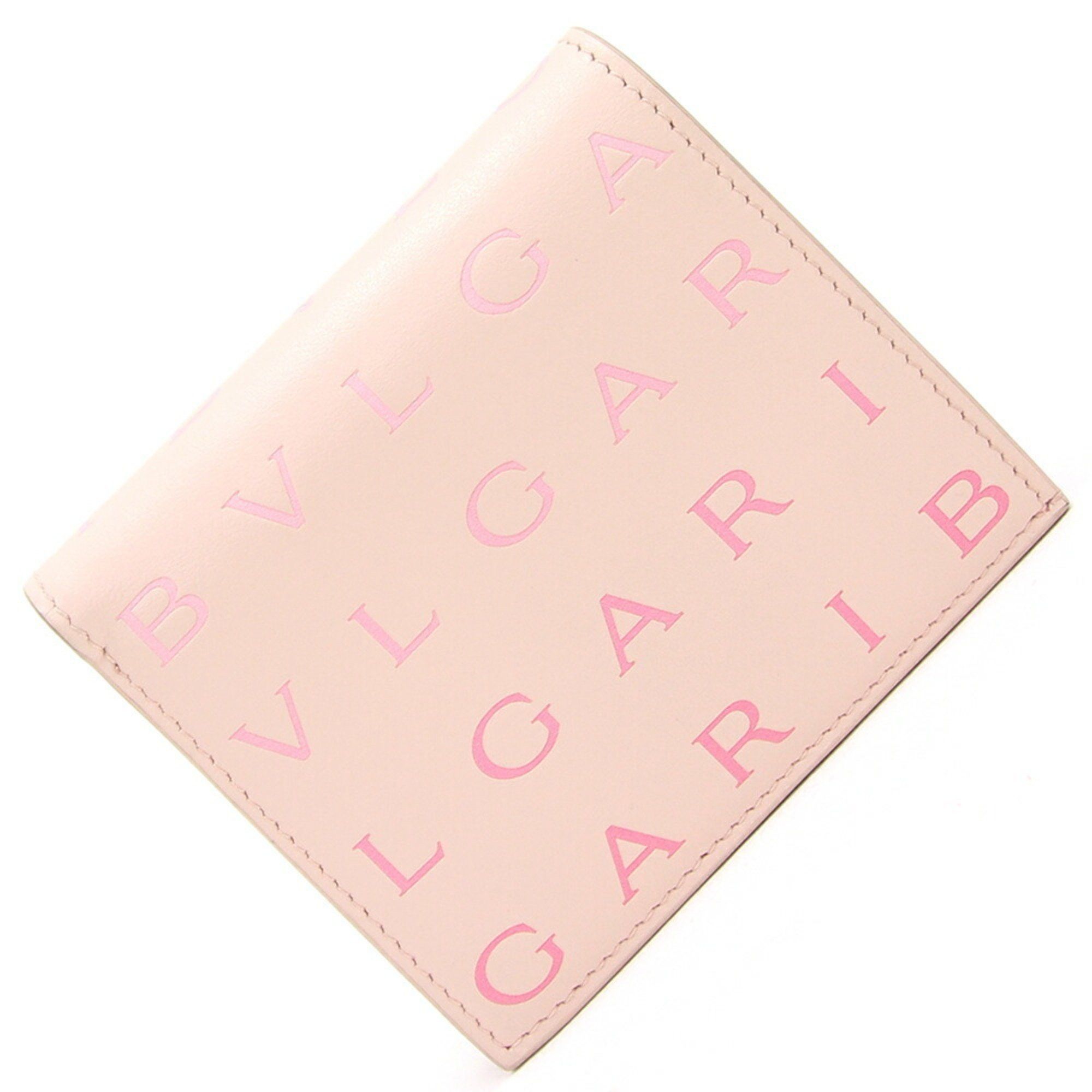 image of Bvlgari Bifold Wallet Infinitum Pink Leather Ladies, Women's