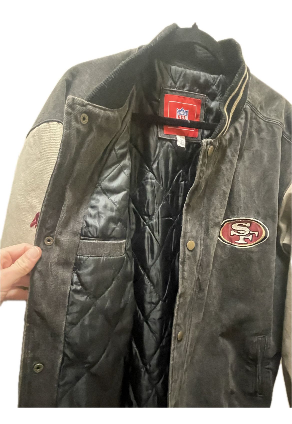 NFL RARE Vintage Denim 49ers Bomber Jacker Size US L / EU 52-54 / 3 - 3 Thumbnail