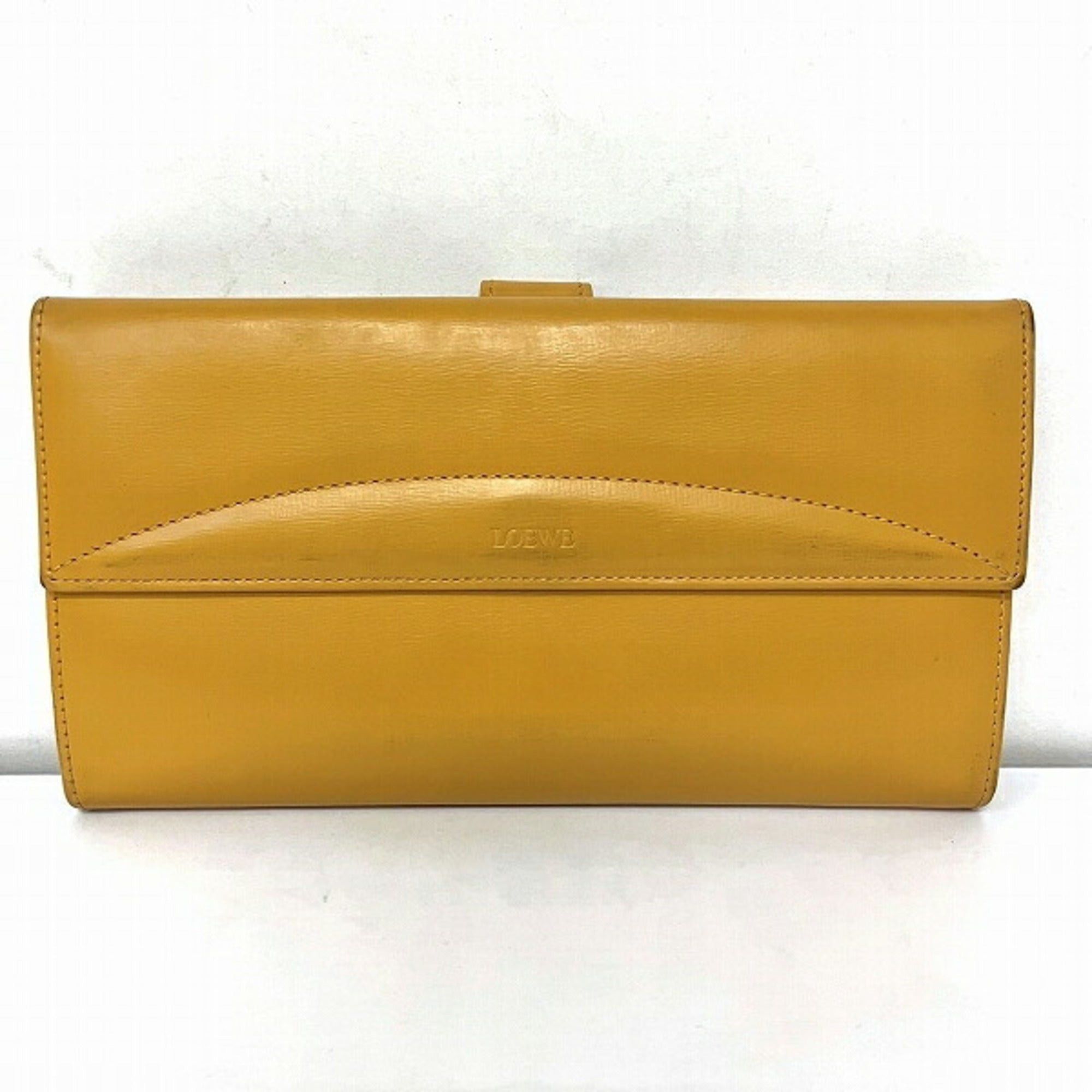 image of Loewe Double Hook Bifold Wallet Long Ladies in Yellow, Women's