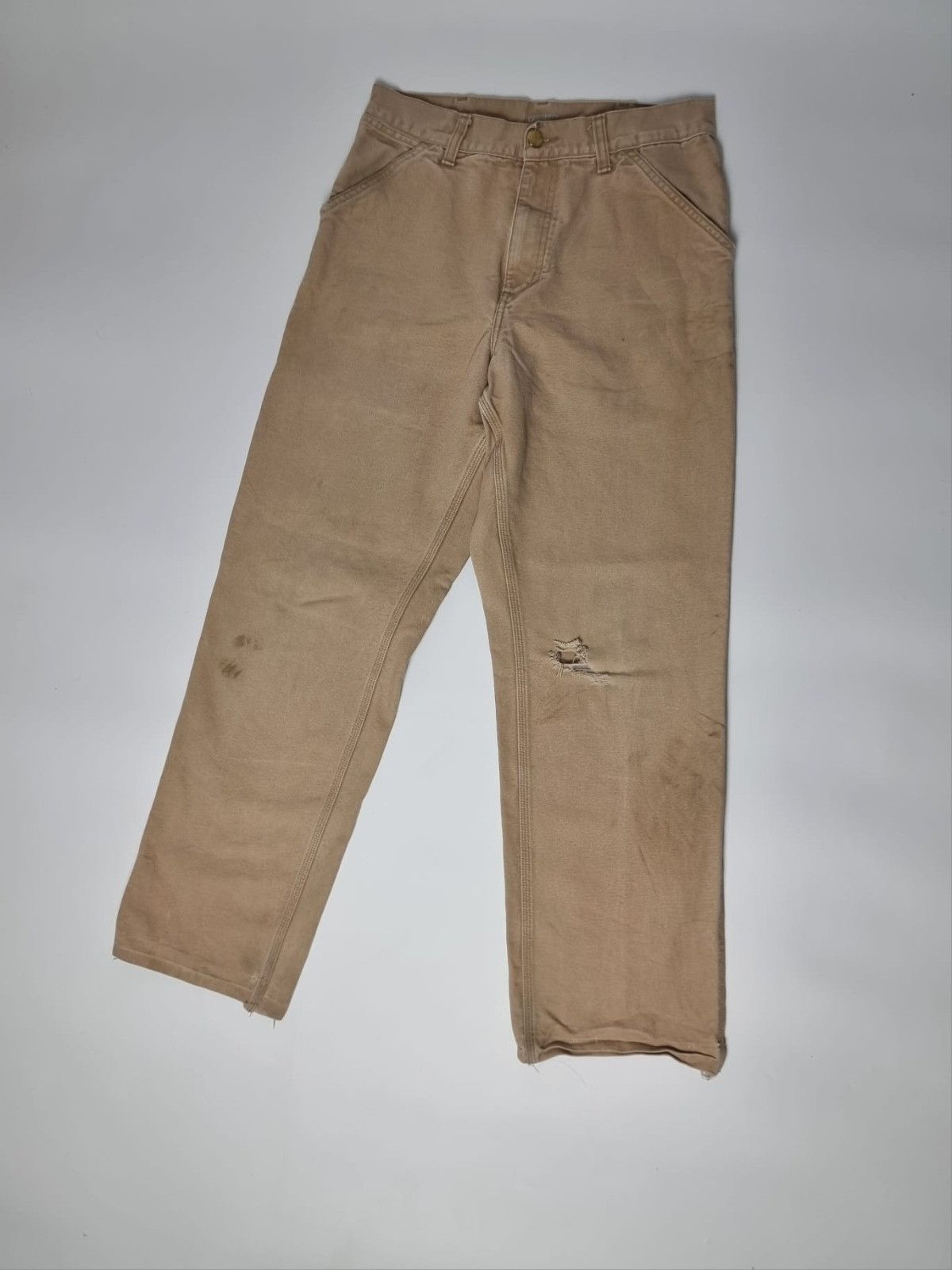 Carhartt × Vintage Carhartt single knee pant beige 29x32 S mens womens Size US 30 / EU 46 - 7 Thumbnail