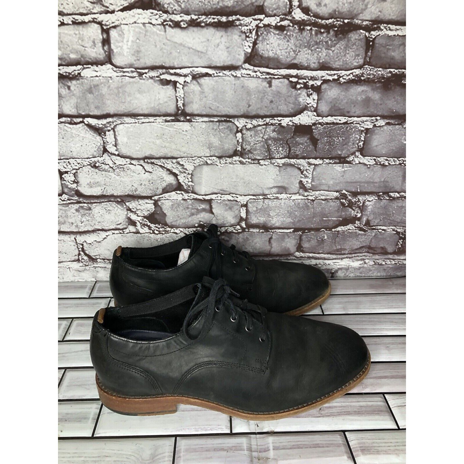 Cole Haan Cole Haan Grand Os. Black Leather Nubuck Casual Oxfords Shoe Size US 10 / EU 43 - 19 Thumbnail