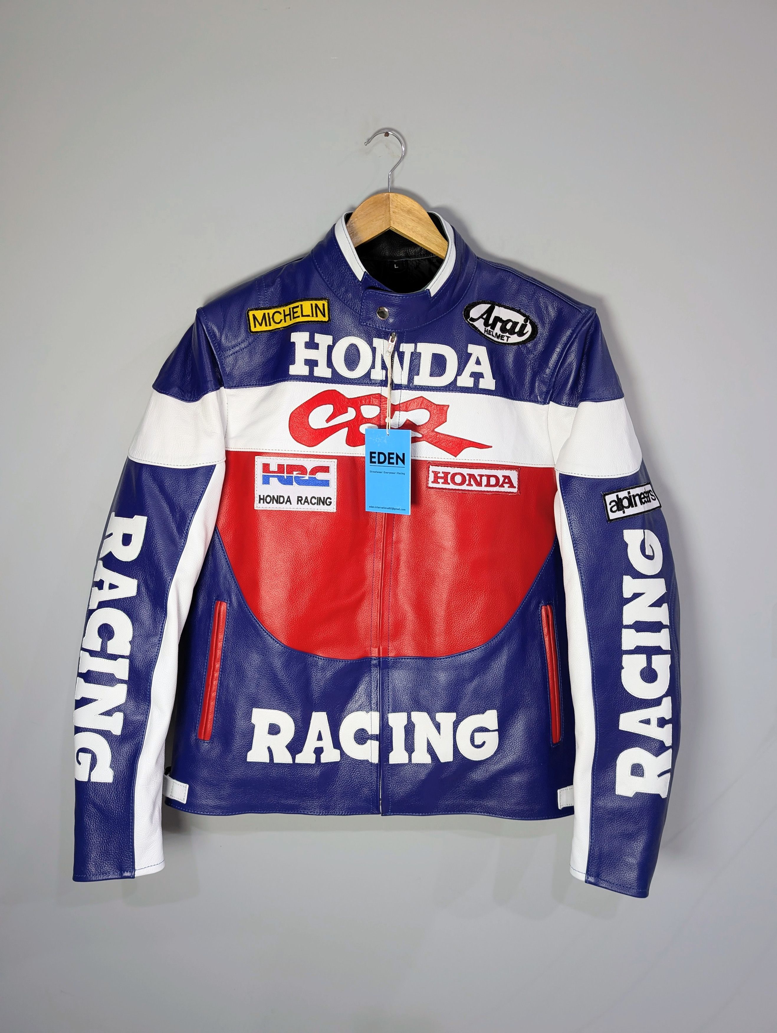 Vintage 🔥Honda🔥 Vintage 90s Leather Jacket Streetwear Size XL / US 12-14 / IT 48-50 - 1 Thumbnail