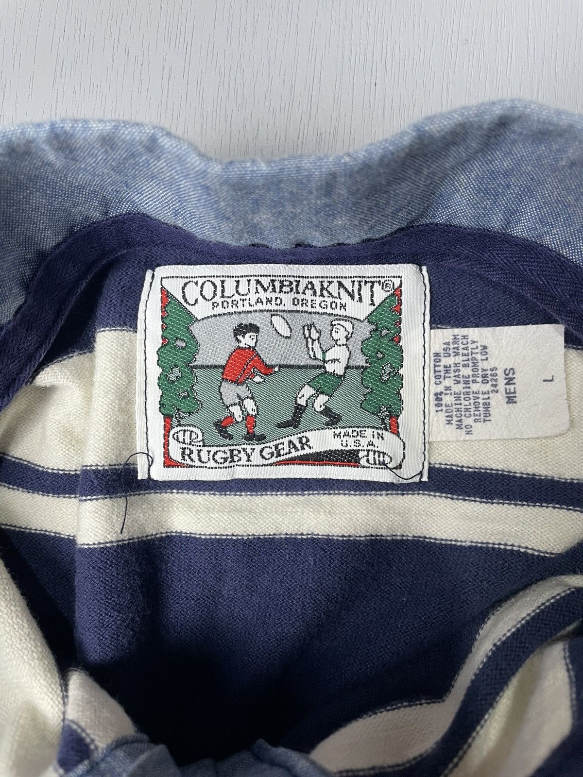Columbia Vintage 80’S COLUMBIA knit polo rugby colour block stripes Size US L / EU 52-54 / 3 - 2 Thumbnail