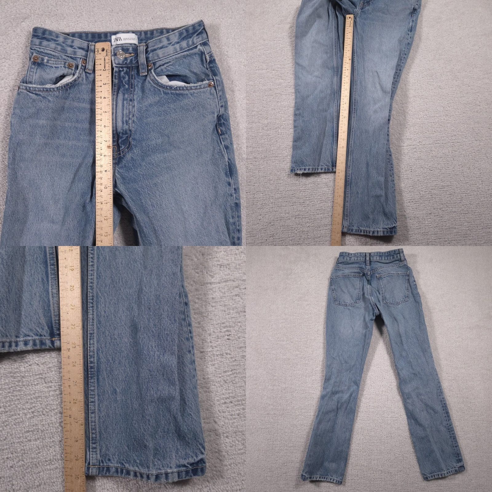 Zara Zara Jeans Womens 4 Light Wash Blue High Rise Straight Leg Denim Casual 5 Pocket Size 27" / US 4 / IT 40 - 8 Thumbnail