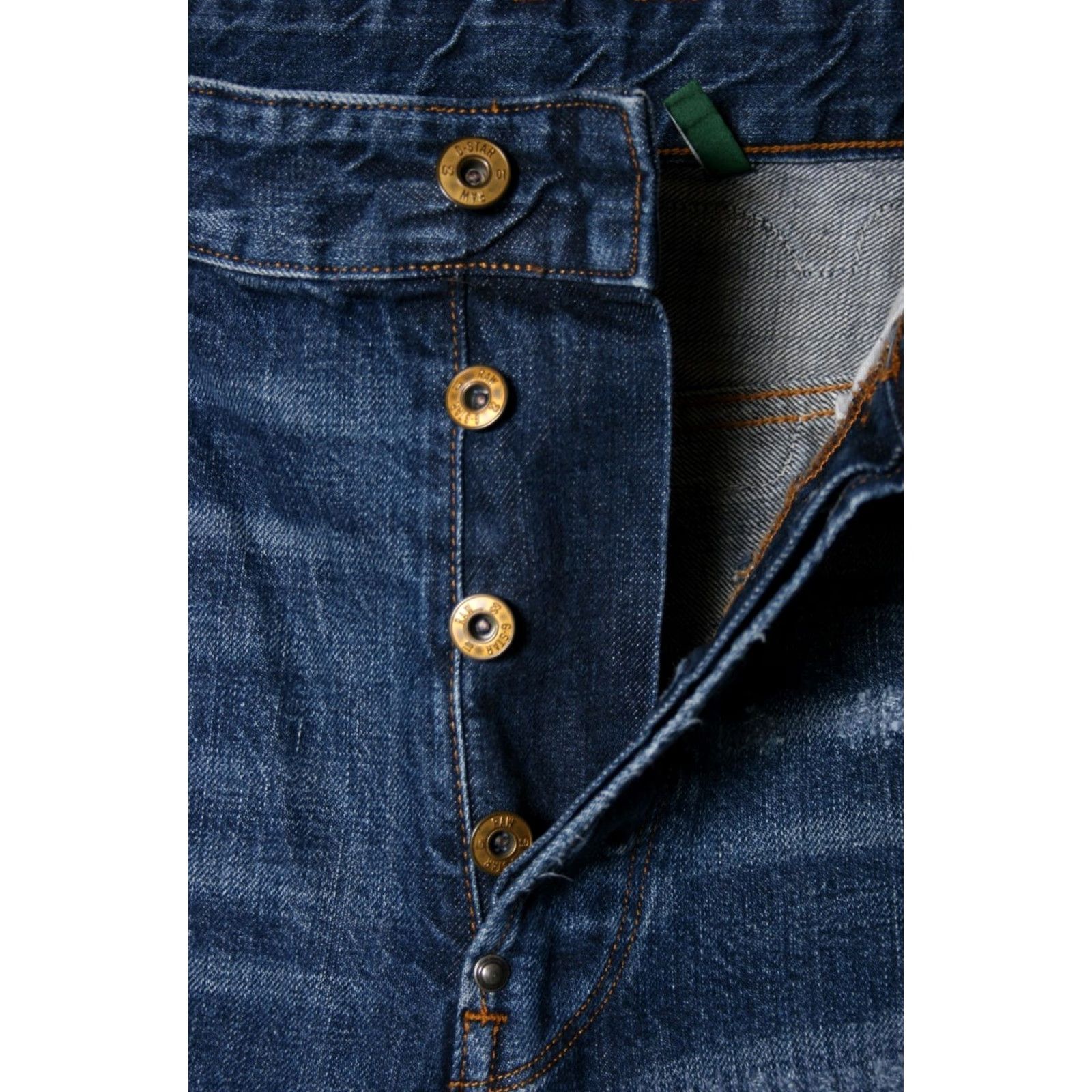 G-Star G-Star Raw 5620 3D Straight Tapered Jeans Blue 36x32 Mens Regular Denim Button Rise 10-12in Inseam 31in Vietnam Tags 37x31 Patched Ca Size US 37 - 6 Thumbnail