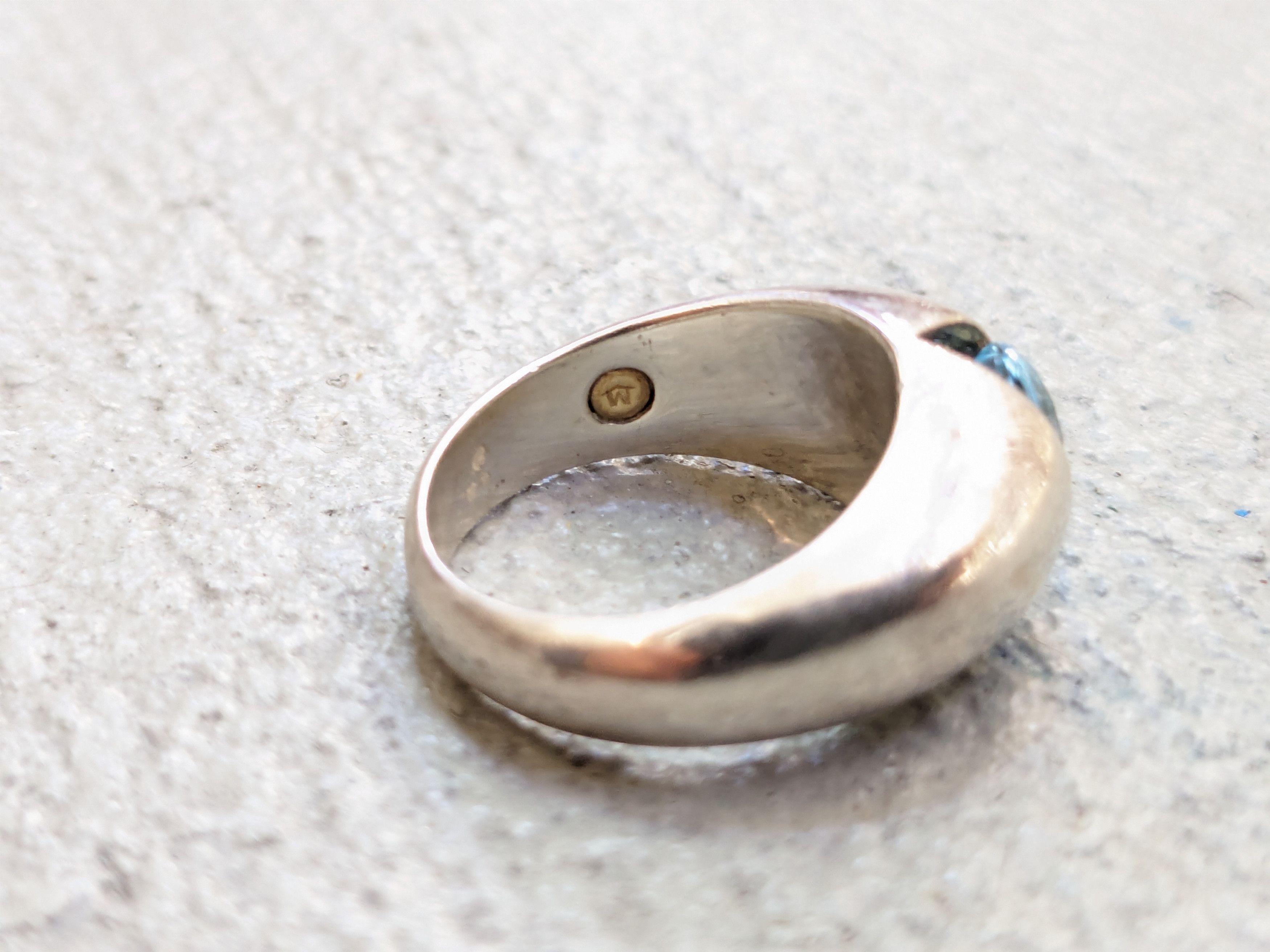 Jewelry Vintage Sterling Silver Ring Blue Topaz Size 6.5 Modern Size ONE SIZE - 5 Thumbnail