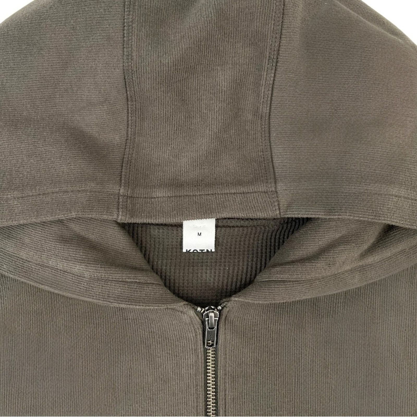 Kotn Gray Heavyweight Micro Rib Relaxed Fit Cotton Zip Up Hoodie Size US M / EU 48-50 / 2 - 5 Thumbnail