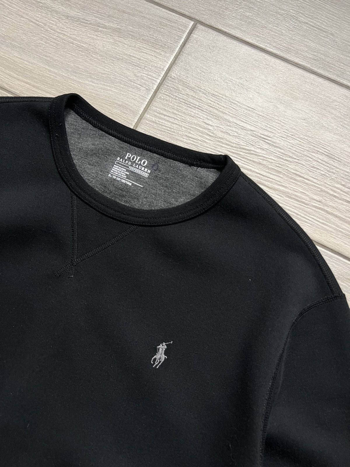 Polo Ralph Lauren × Vintage Vintage Boxy Polo Ralph Lauren Sweatshirt Black Oversized Size US XL / EU 56 / 4 - 3 Thumbnail