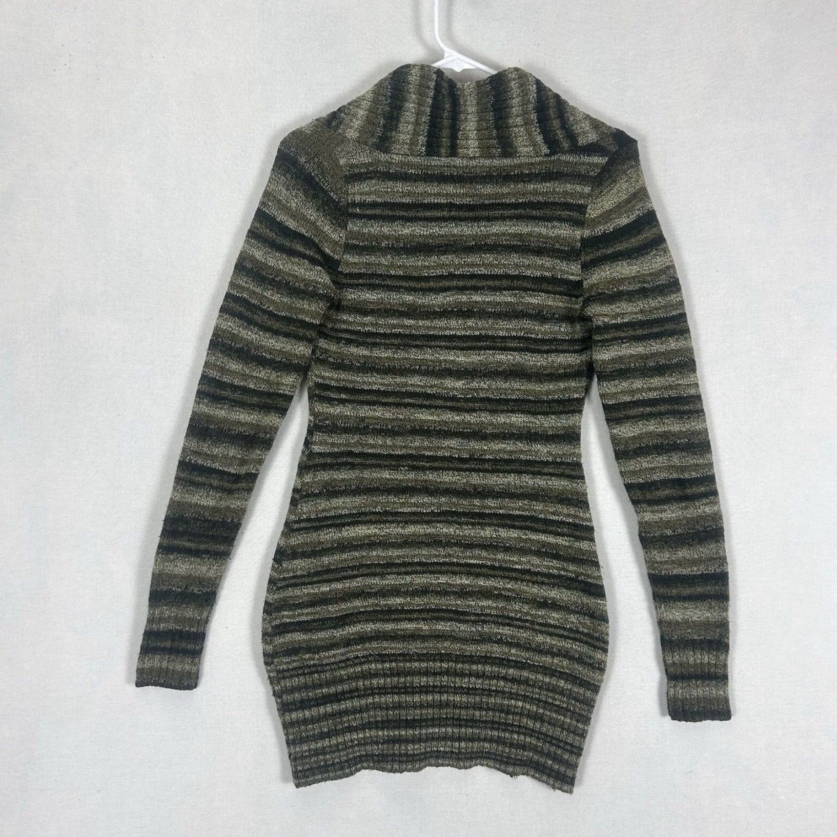Vintage Maurices Sweater Dress Wool Knit Green Mock Neck Long Sleeve Knee Length Womens S Size S / US 4 / IT 40 - 7 Thumbnail