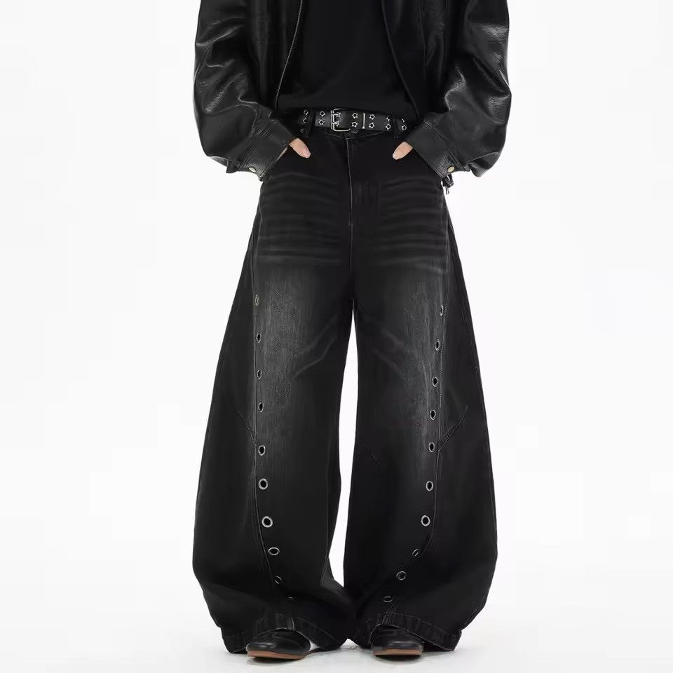 Jean Washed Designer Y2k Wide Leg Baggy Jeans Trousers Size US 32 / EU 48 - 5 Thumbnail