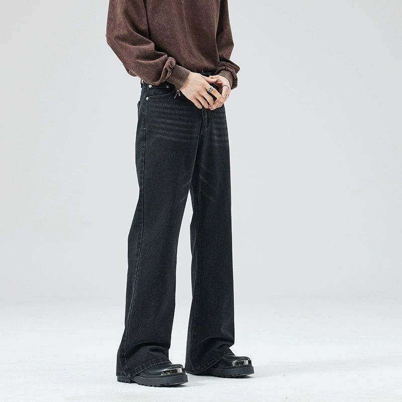 Vintage Men's Loose-Fit Black Wide-Leg Flared Jeans Size US 32 / EU 48 - 2 Thumbnail