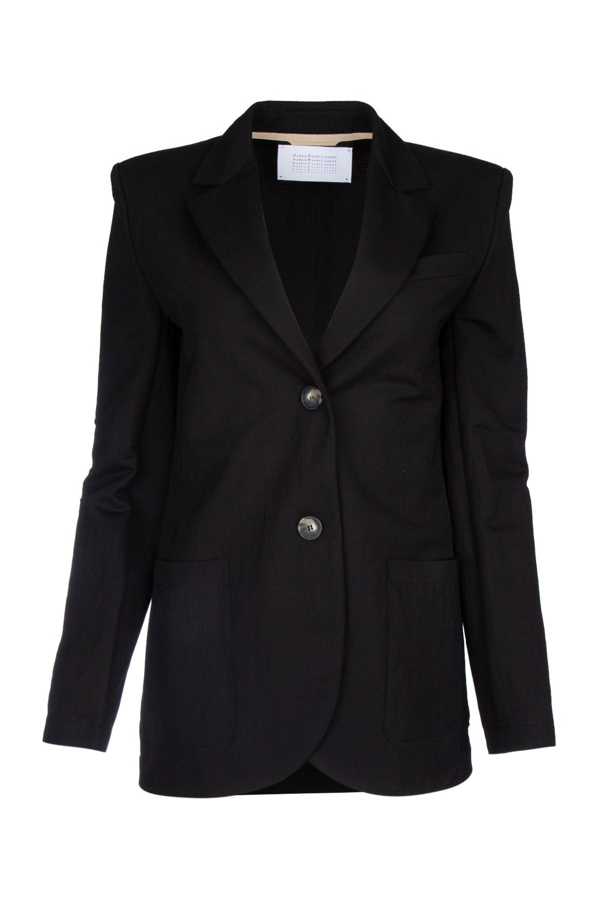 image of Harris Wharf London Women Boyfriend Blazer With Shoulder Pads Rayon in Mixed Colours (Size XS)