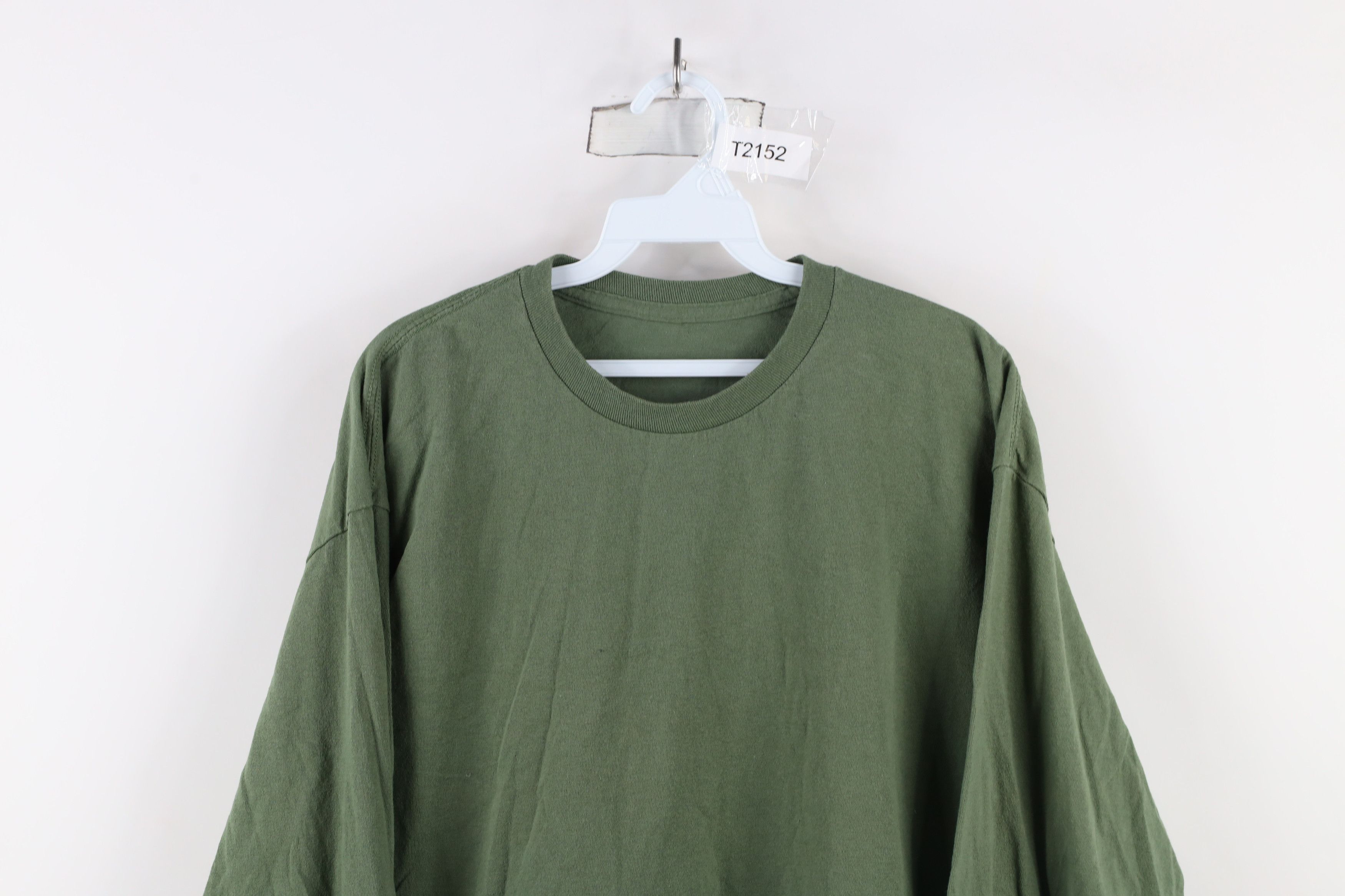 Vintage Vintage 90s Streetwear Long Sleeve T-Shirt Green Cotton Size US XL / EU 56 / 4 - 2 Thumbnail