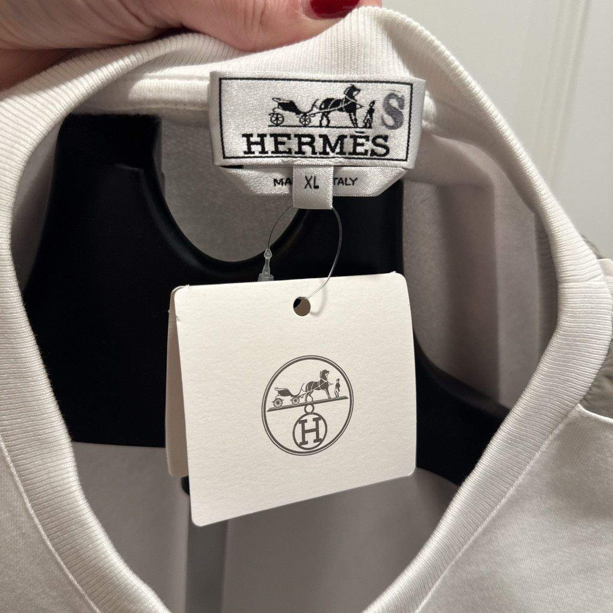 Hermes Hermes WHITE/GREY mens Run H crewneck sweatshirt Size US XL / EU 56 / 4 - 7 Thumbnail