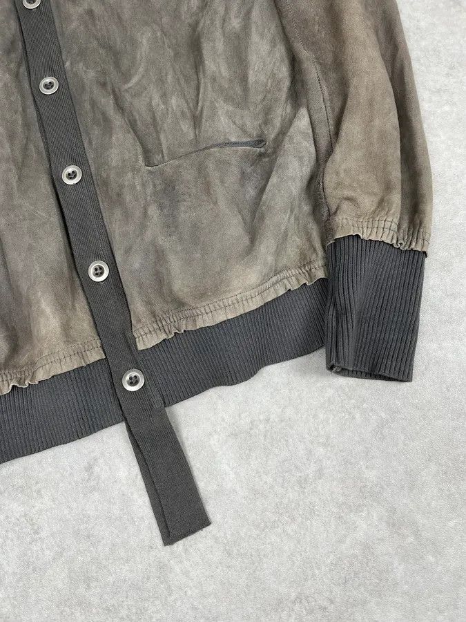 Isaac Sellam Experience Isaac Sellam Experience Taupe Suede Contrast Ribbed Trim Cardigan Size US L / EU 52-54 / 3 - 9 Thumbnail