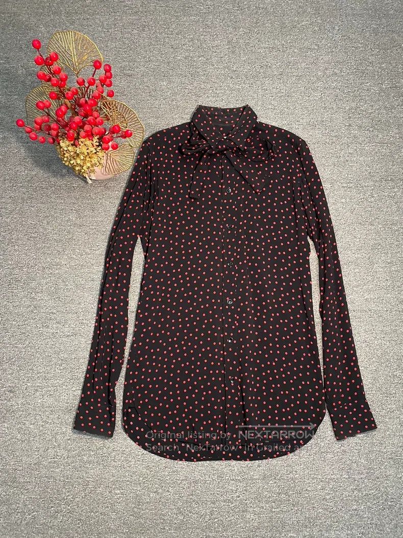 Saint Laurent Paris Saint Laurent Paris Bowtie Red Polka Dot Shirt Size XS / US 0-2 / IT 36-38 - 1 Thumbnail