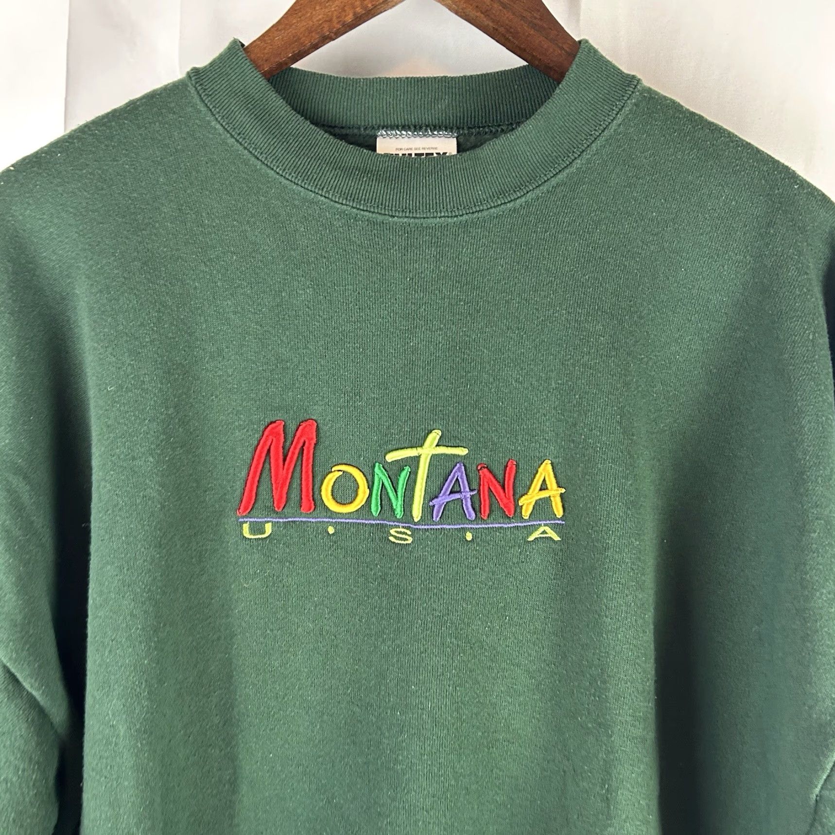 Tultex VINTAGE Montana Tultex Maximum Sweats Crewneck Sweatshirt USA Made 90s Green XL Size US XL / EU 56 / 4 - 2 Thumbnail