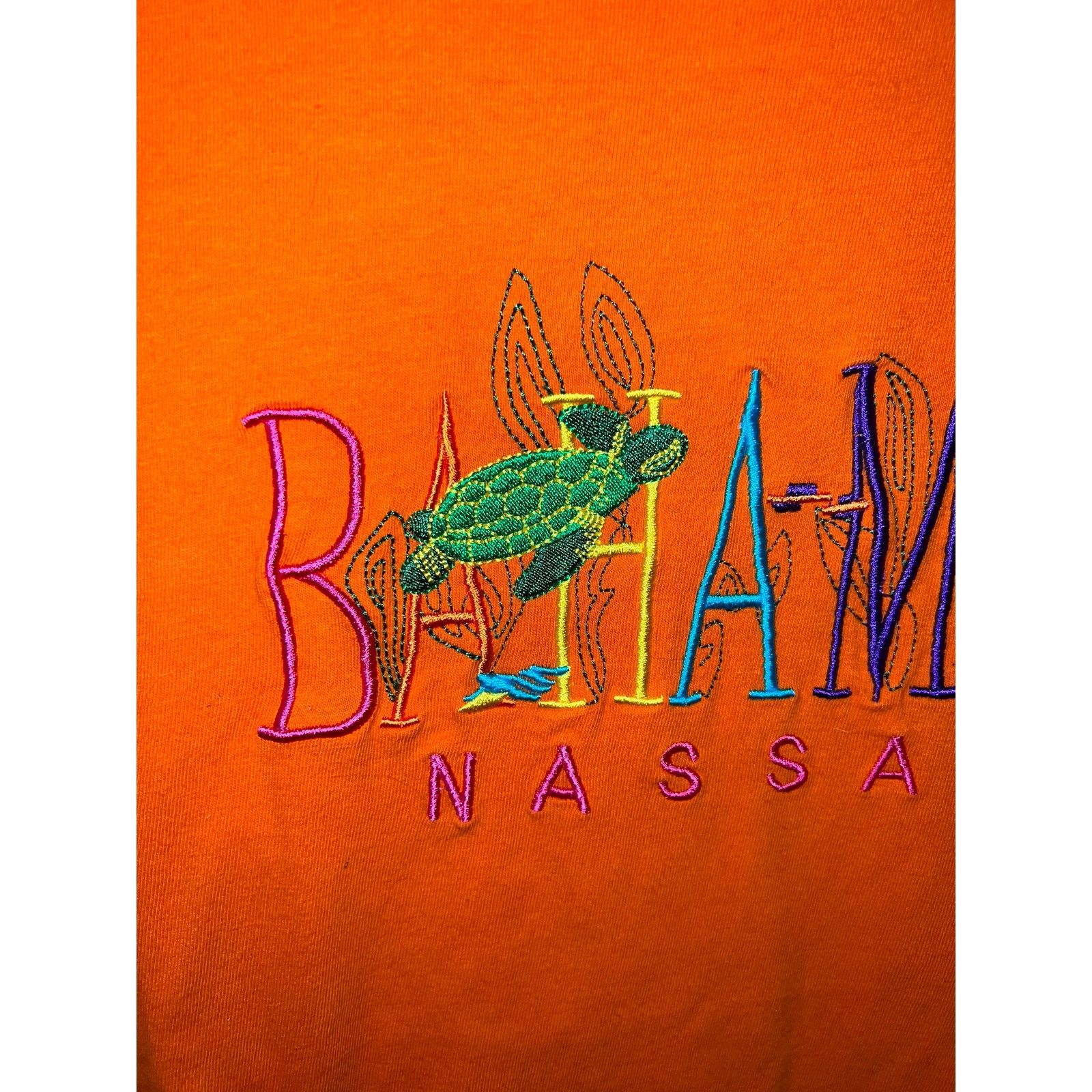 Vintage Y2K Bahamas Nassau Turtle Orange Shirt Tee 2000s M Medium Size US M / EU 48-50 / 2 - 2 Thumbnail
