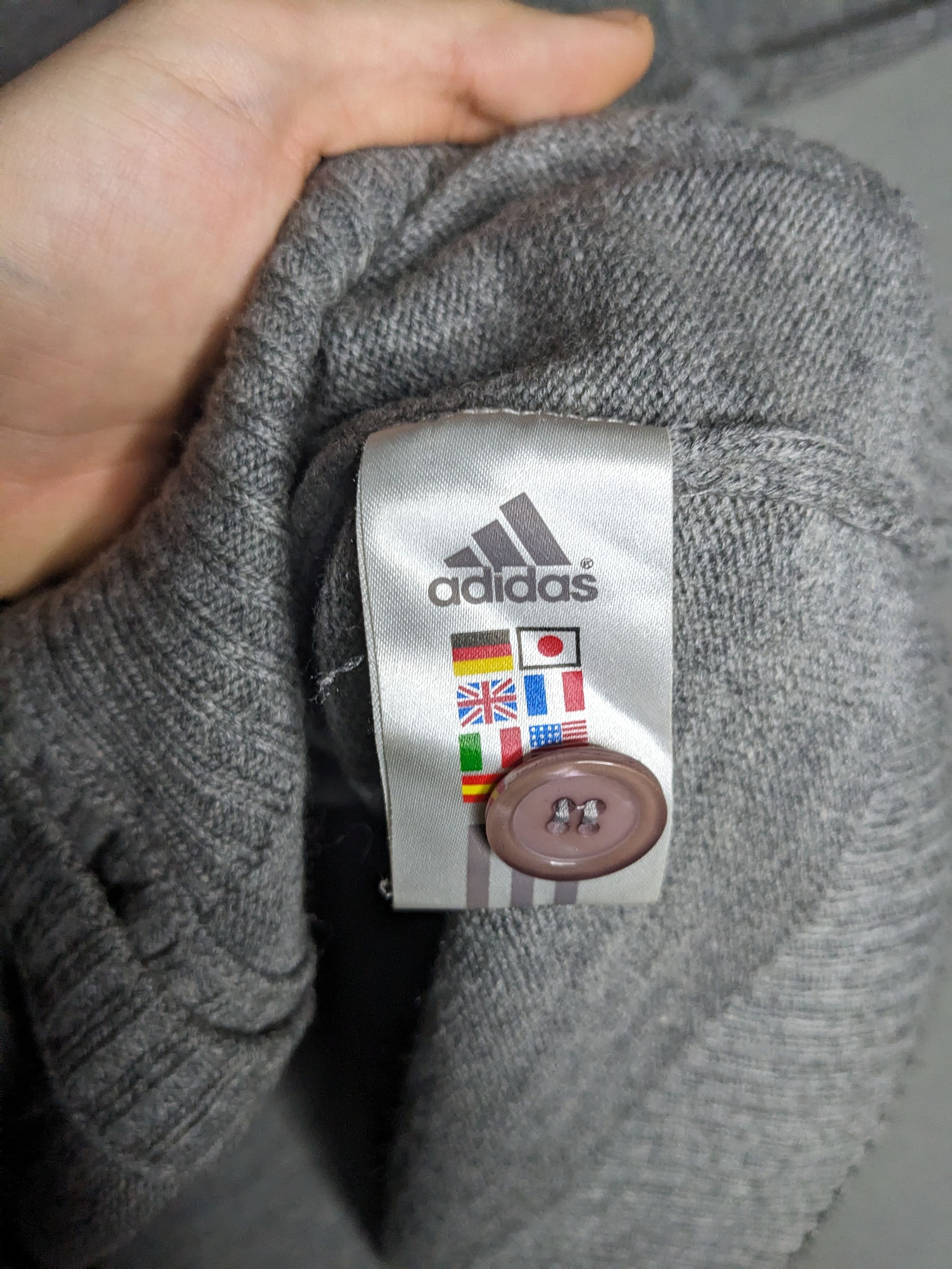 Adidas VTG Adidas Cardigan Knit Sweater Mens Large Wool Acrylic Y2K Size US L / EU 52-54 / 3 - 7 Thumbnail