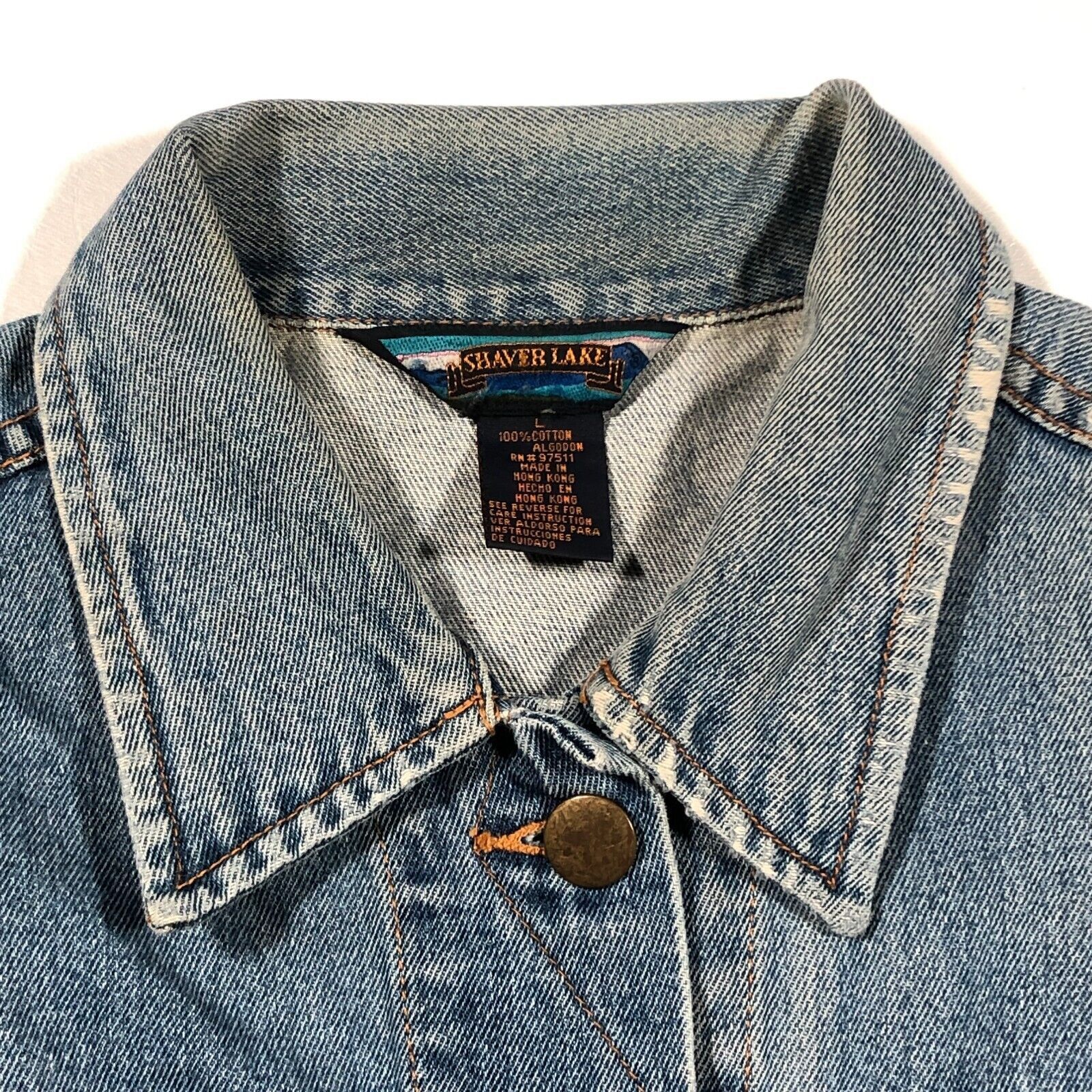 Shaver Lake × Vintage Shaver Lake Blue Denim Trucker Jacket size Large L B8 Size US L / EU 52-54 / 3 - 3 Thumbnail