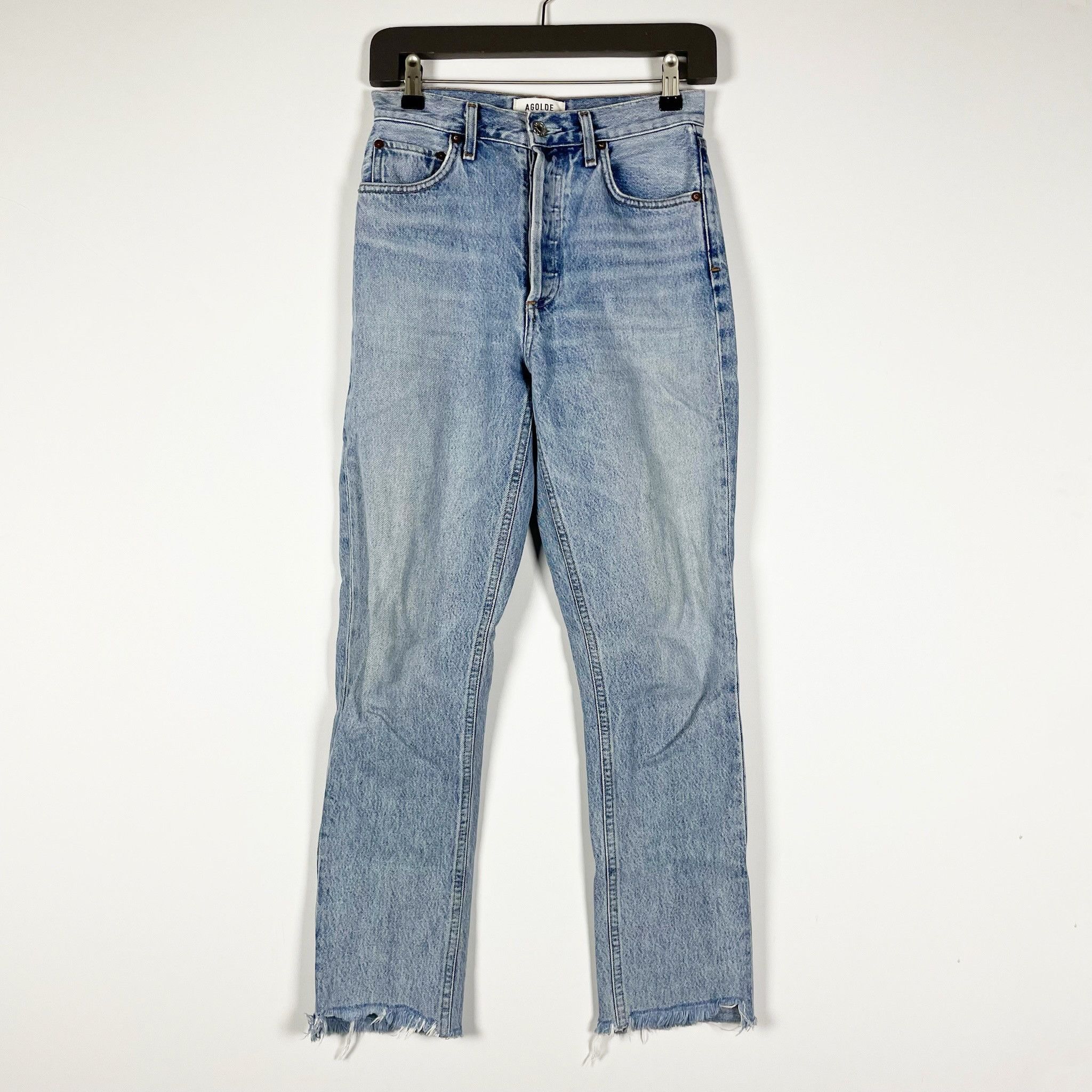 Agolde Agolde Mid Rise Cotton Straight Leg Fray Raw Size 24" / US 00 / IT 34 - 1 Thumbnail