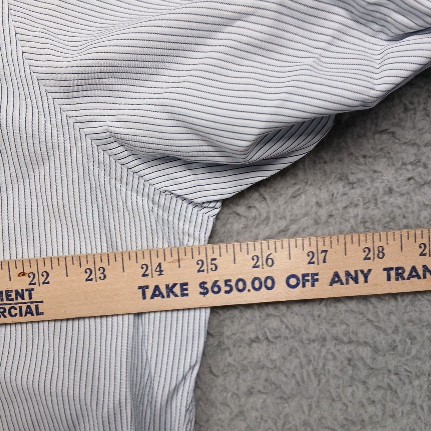Brooks Brothers Brooks Brothers 1818 Slim Fit Shirt Men's 17.5-34 Blue Stripe Cotton Button Down Dress Shirt Pinstripe Long Sleeve, 100% Cotton, Classic, Mens Size US XL / EU 56 / 4 - 6 Thumbnail