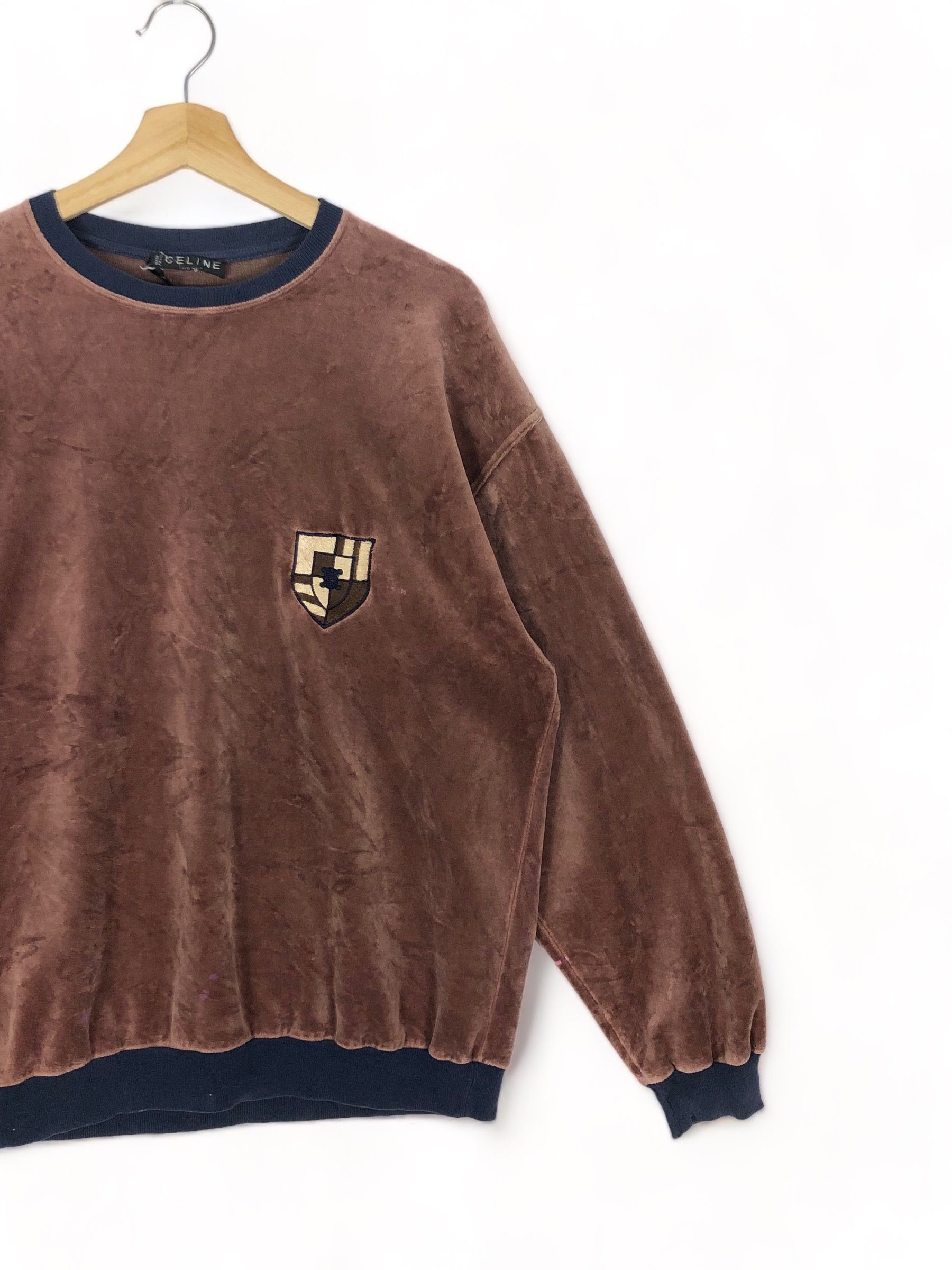 Celine RARE🔥VINTAGE 80’S CELINE VELVET SWEATSHIRT MADE IN FRANCE Size US L / EU 52-54 / 3 - 3 Thumbnail