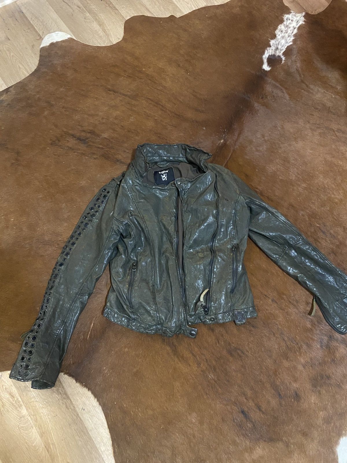 Other Leather Jacket black/greenish Size S / US 4 / IT 40 - 1 Thumbnail