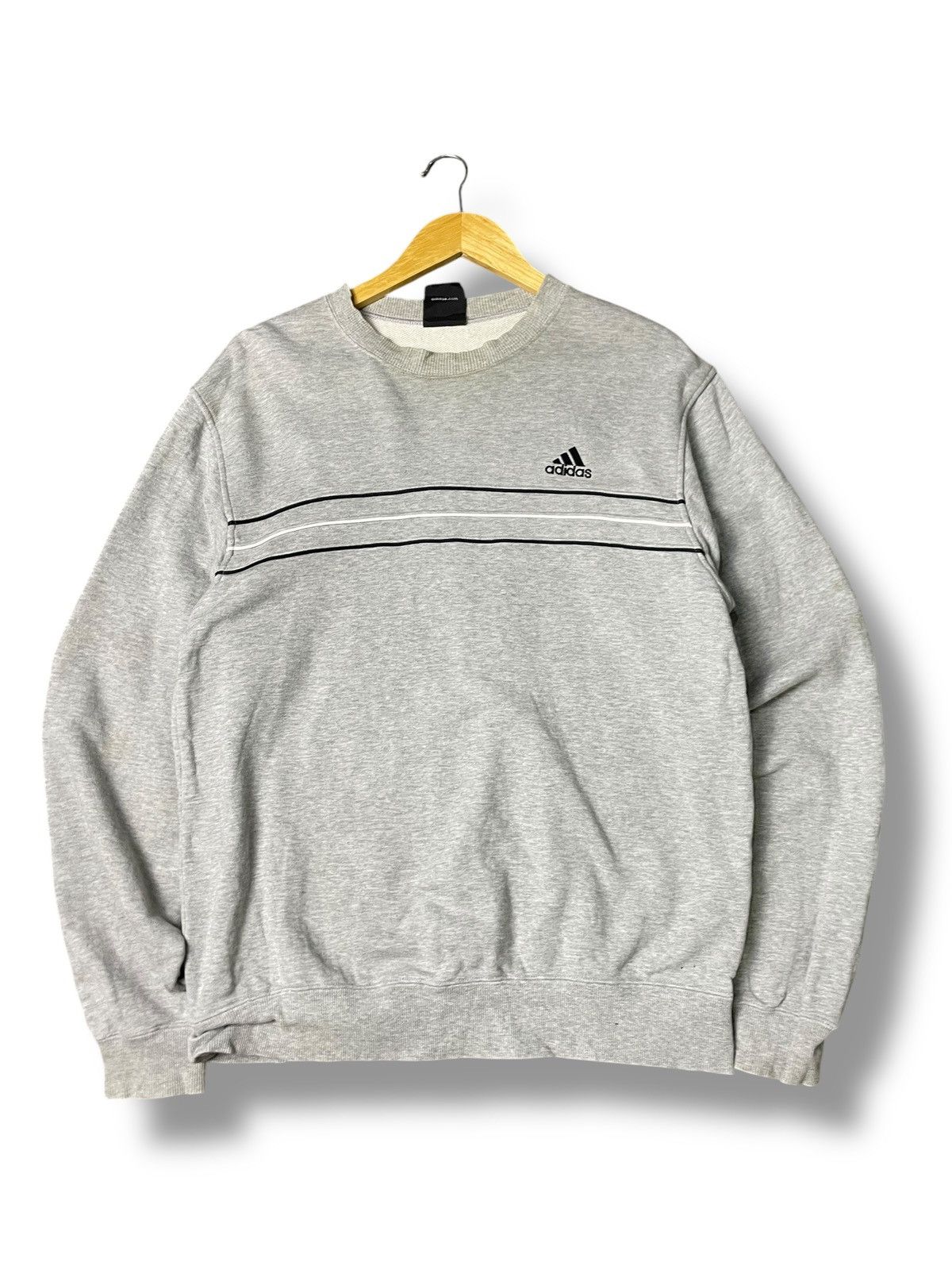Adidas × Japanese Brand × Vintage Vintage ADIDAS 3 Line Pullover Sweatshirt (80) Size US L / EU 52-54 / 3 - 1 Thumbnail