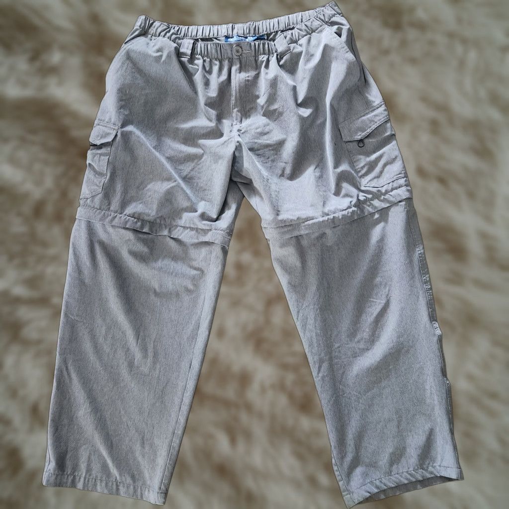 Vintage Reel Legends Mens Convertible Cargo Pants Shorts Size XXL X 30 Fishing Camping Gray Khakis Nylon Activewear Mens Boat Fish 90s Size US 39 - 1 Thumbnail