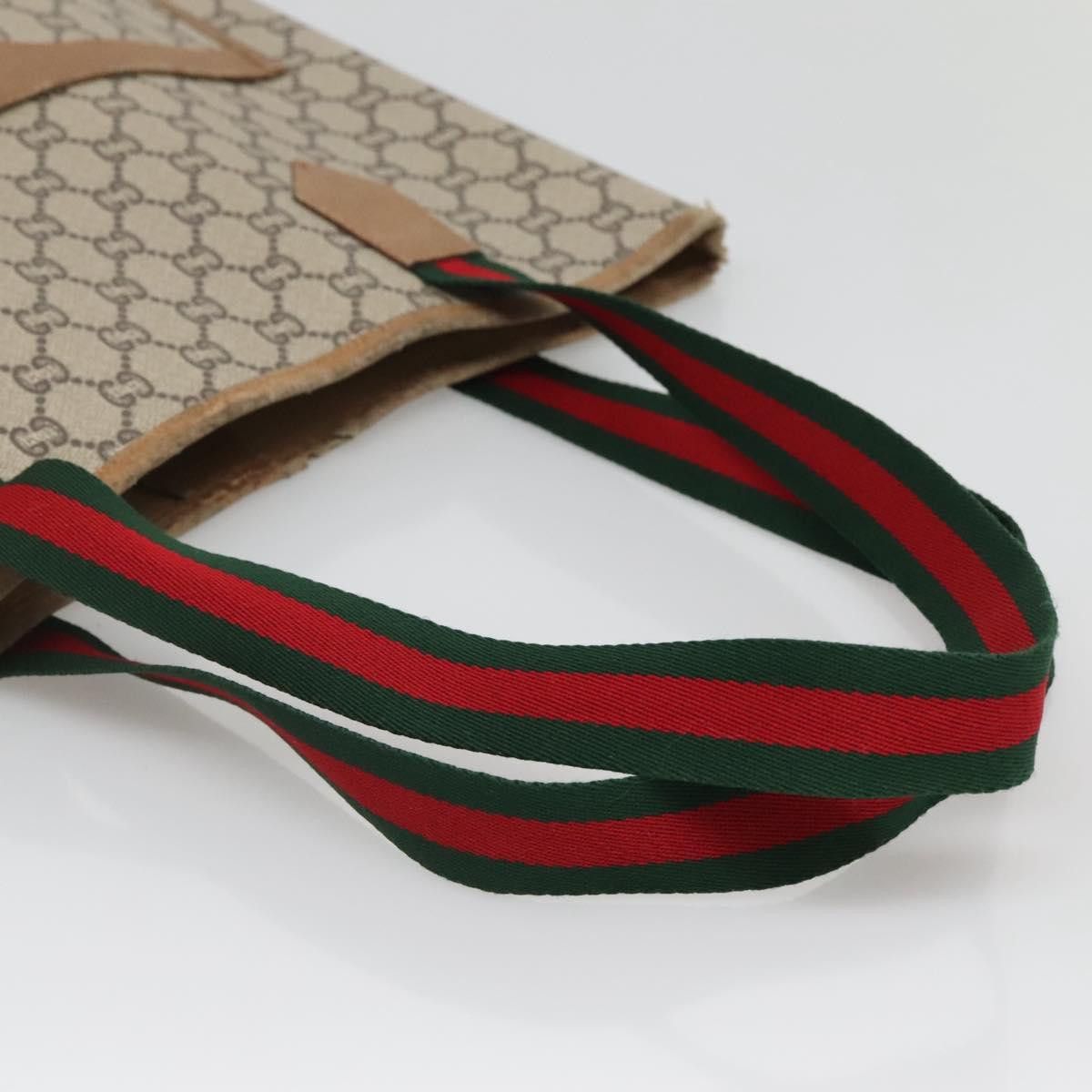 Gucci GUCCI GG Plus Supreme Web Sherry Line Tote Bag Pvc Beige Size ONE SIZE - 7 Thumbnail