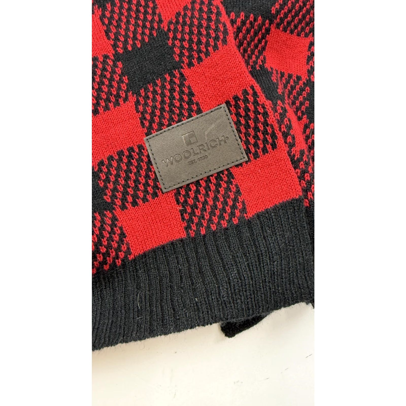 Vintage Woolrich Scarf Men Red Black Buffalo Plaid Winter Knit Wool Blend Outdoor Warm One Size Size ONE SIZE - 4 Thumbnail