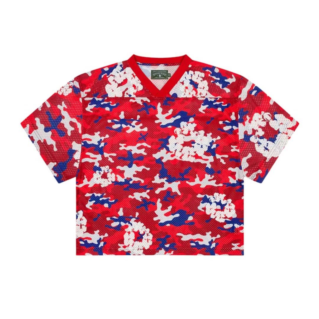 DENIM TEARS Camo Cotton Wreath Mesh Jersey Tee Red Size US XXL / EU 58 / 5 - 1 Preview