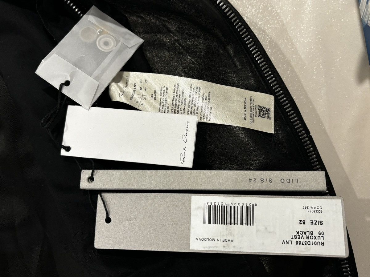 Rick Owens RICK OWENS SS24 LIDO LUXOR VEST IN BLACK VEG NAPPA LAMB Size US L / EU 52-54 / 3 - 4 Thumbnail