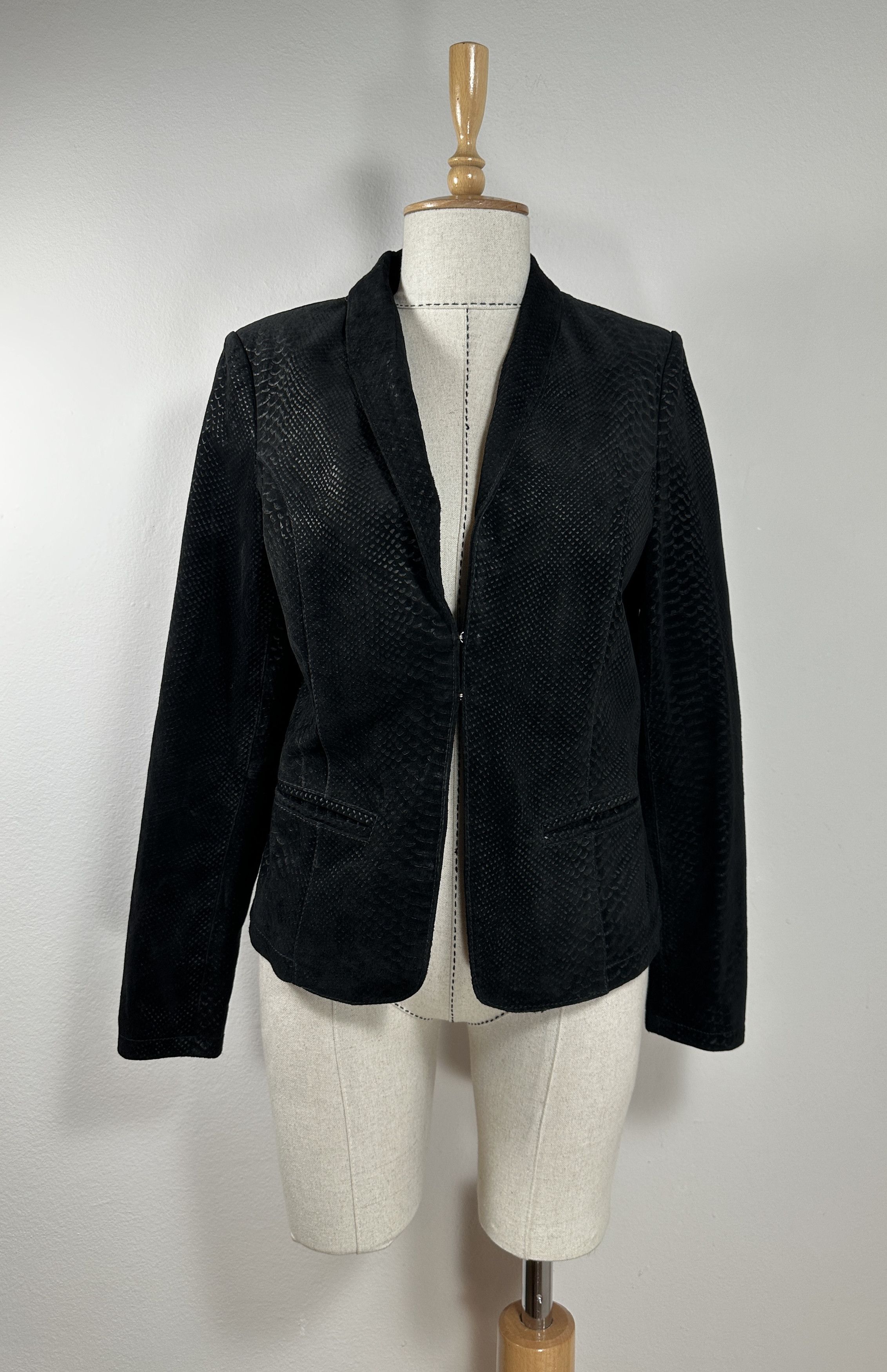 image of Ibana Leather Black Blazer, Women's (Size Large)