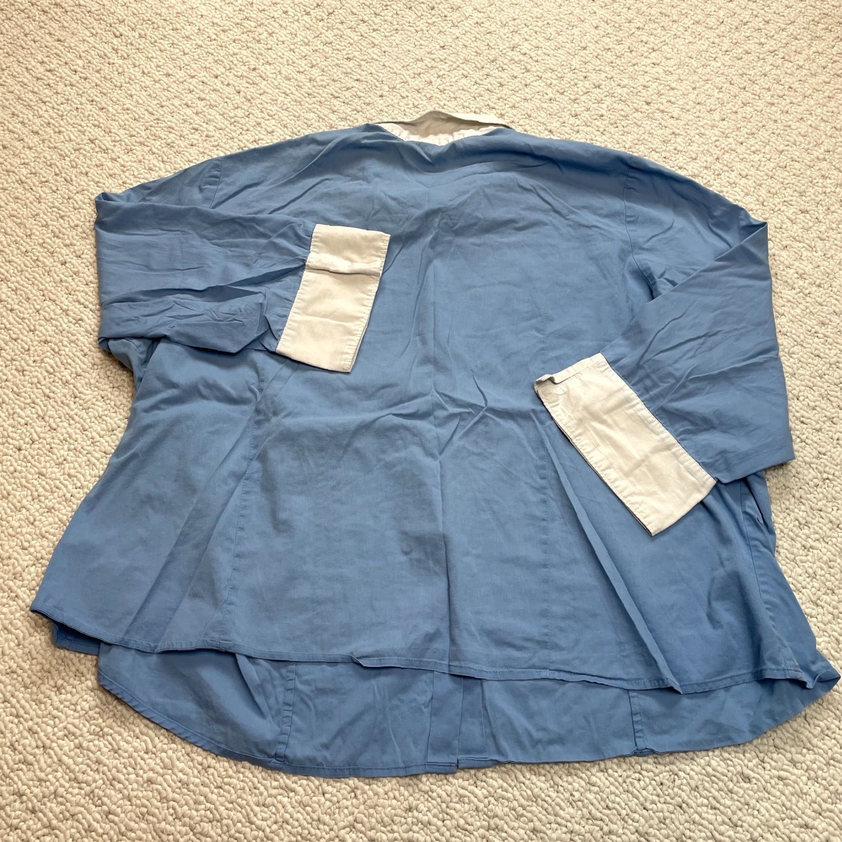 Avenue Avenue Button-Up Shirt Womens 26/28 Blue Long Sleeve Knit Stretch Casual Fall Spring Summer Size 4XL / US 24-26 - 8 Thumbnail