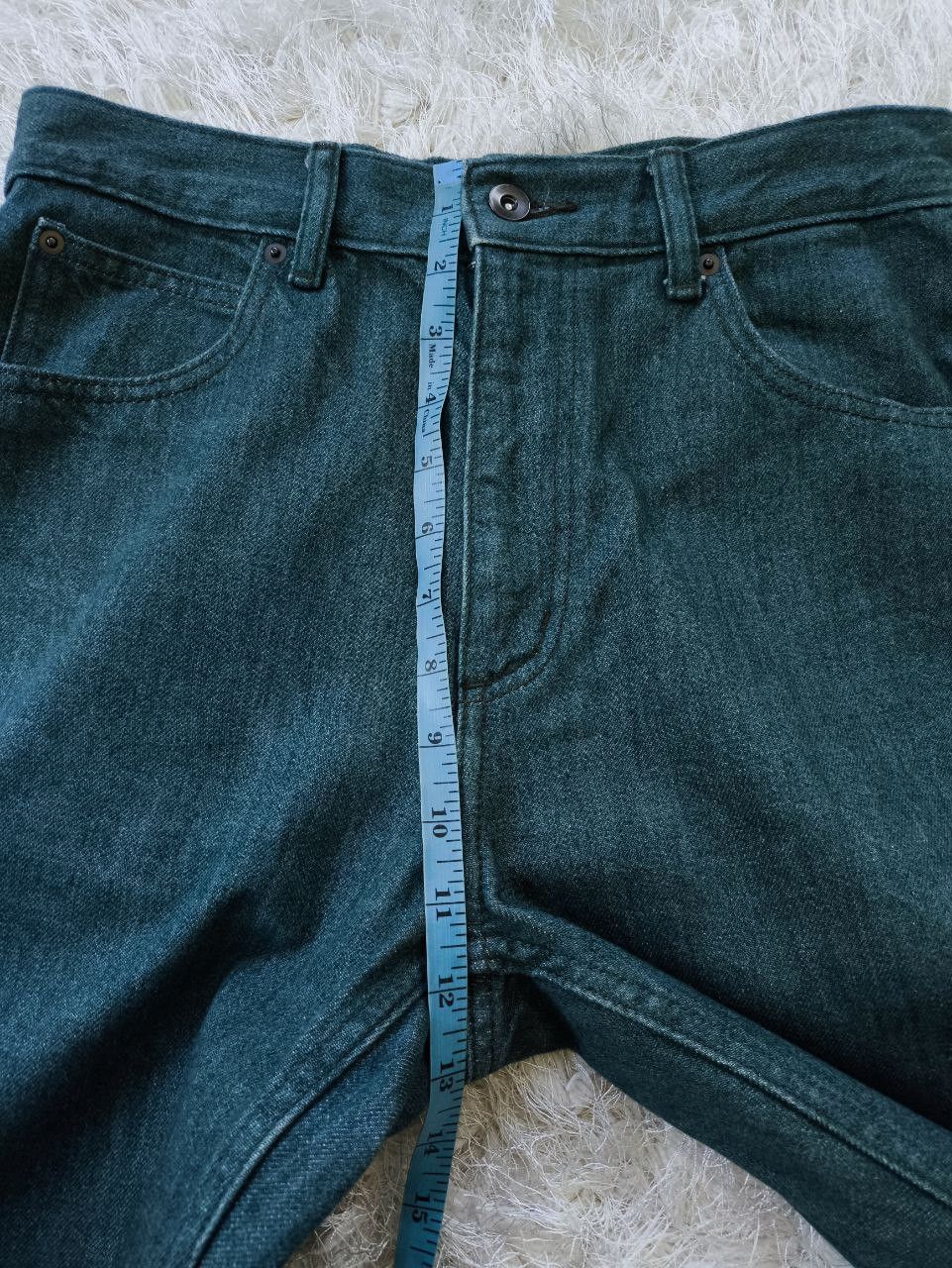 Lemaire × Uniqlo UNIQLO U Regular Straight Fit Dark Green Denim Jeans Size US 30 / EU 46 - 7 Thumbnail
