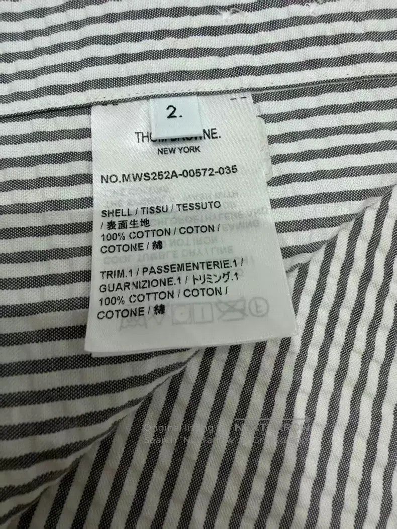 Thom Browne Thom Browne Short-sleeve shirt with grey and white fine st Size US M / EU 48-50 / 2 - 3 Thumbnail