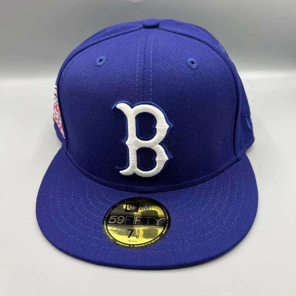 New Era Boston Red Sox Hat Men 7 5/8 59Fifty New Era MLB Fitted Cap Size ONE SIZE - 3 Thumbnail